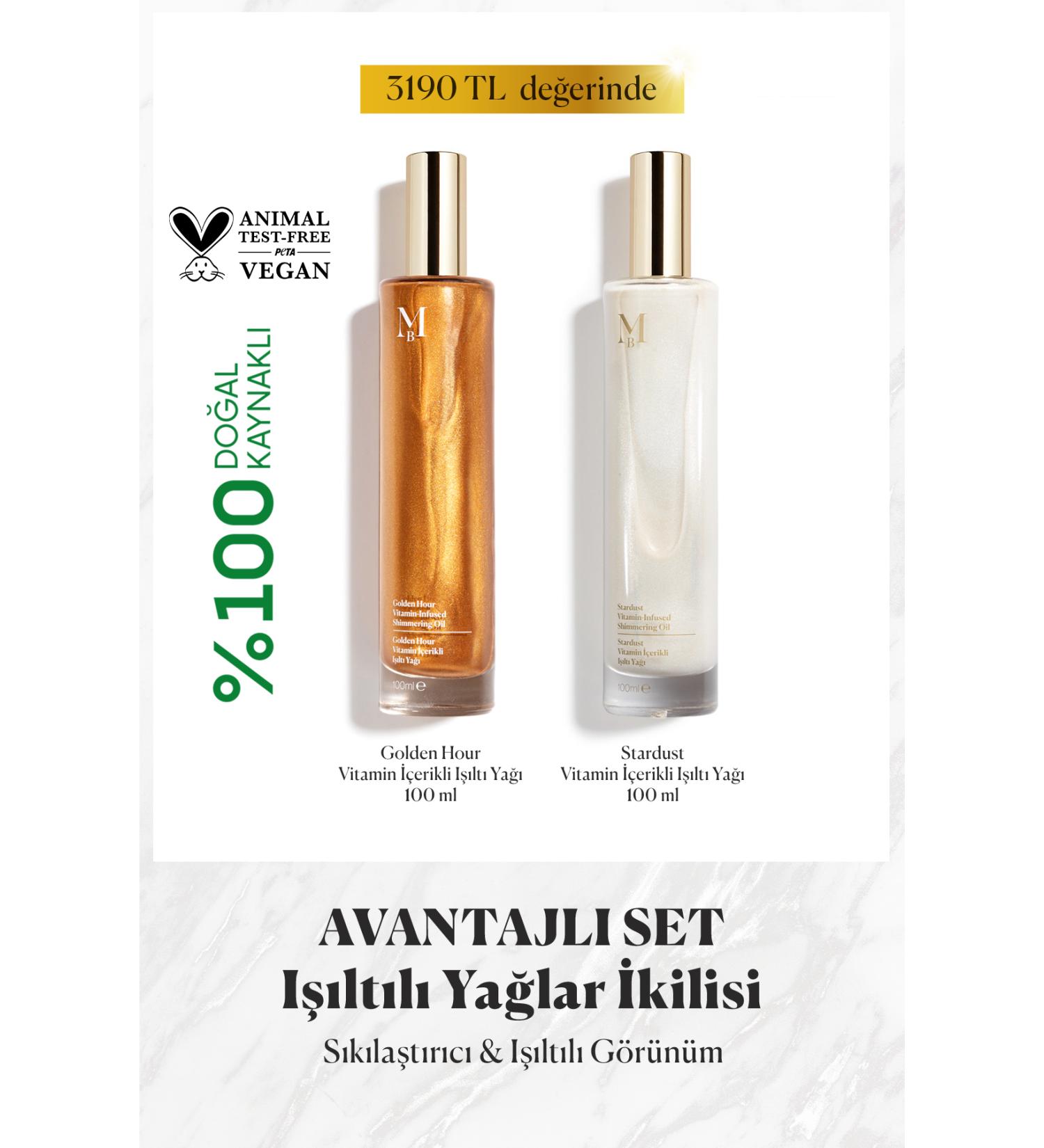 M SBAH E Golden Hour & Stardust Vitamin-Containing Shiny Hair and Body Oil 100 ml