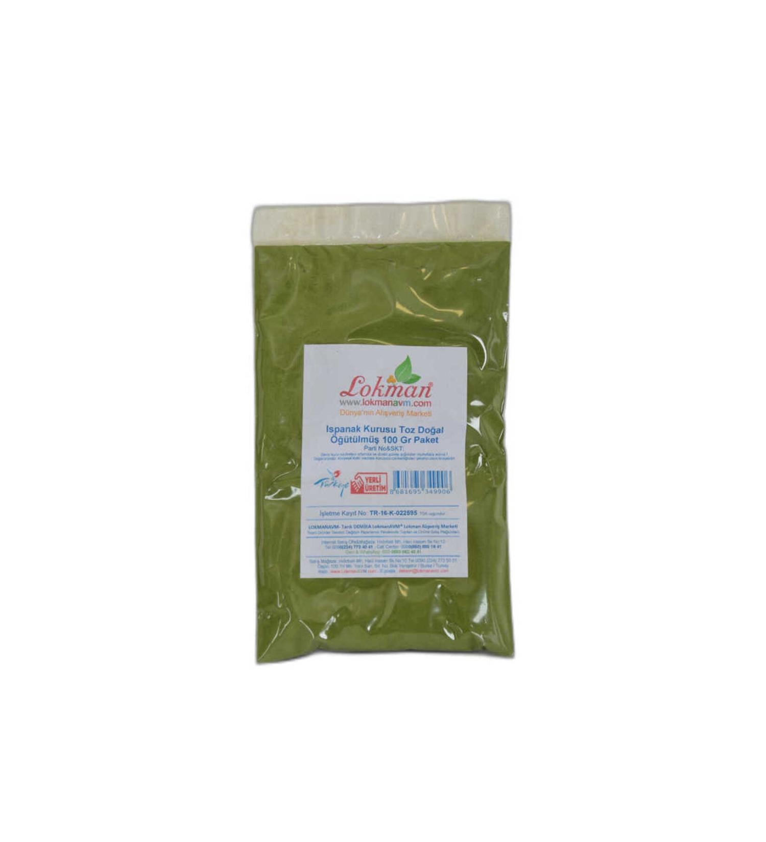 Mulvix Mulllkm Lkm01 Spinach Dried Powder Natural Ground 100 Gr Package (Muul)