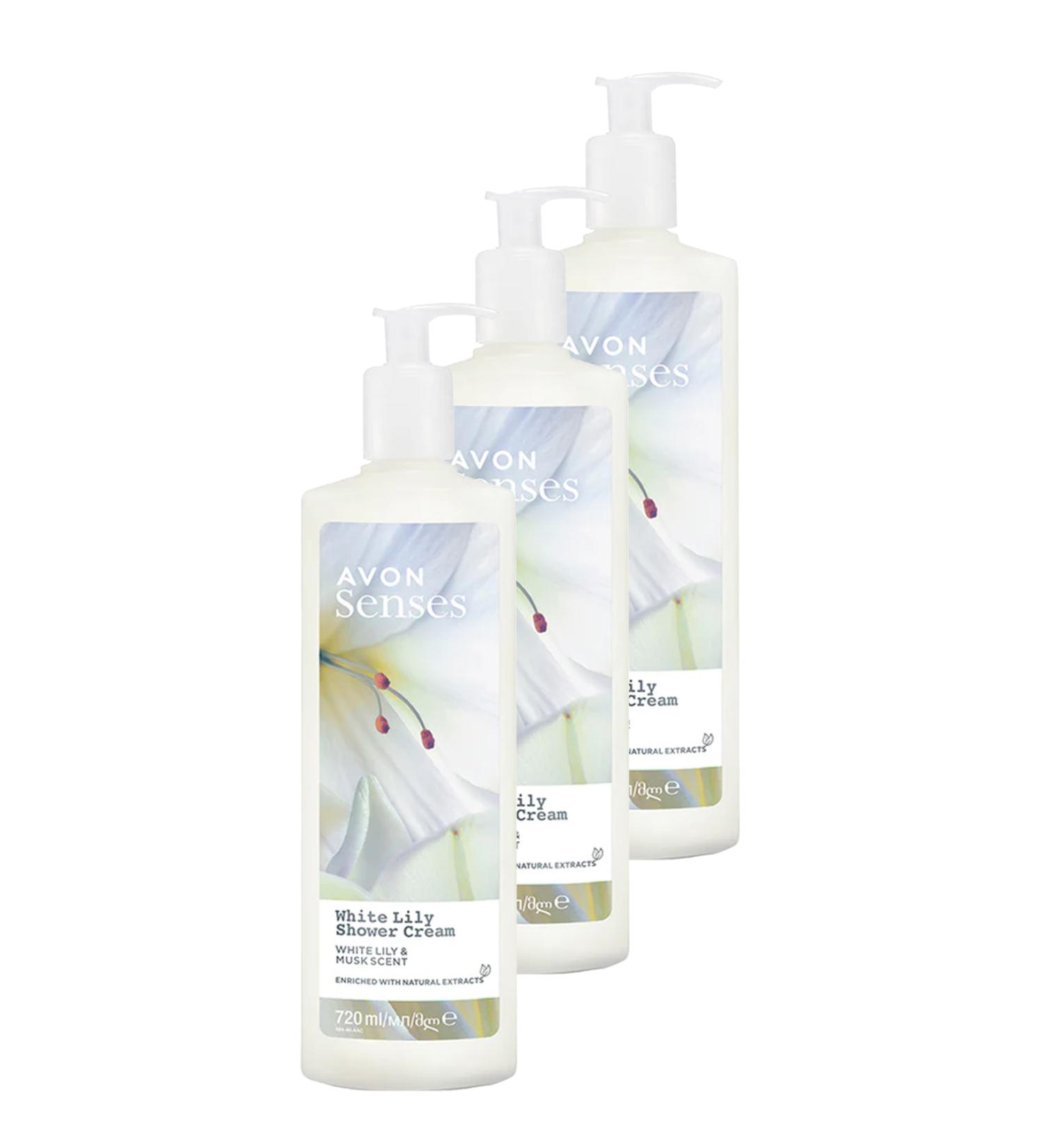 Avon Senses White Lily White Lily Scented Shower Gel 720 Ml. Triple Set - Buy Online on GoSupps.com