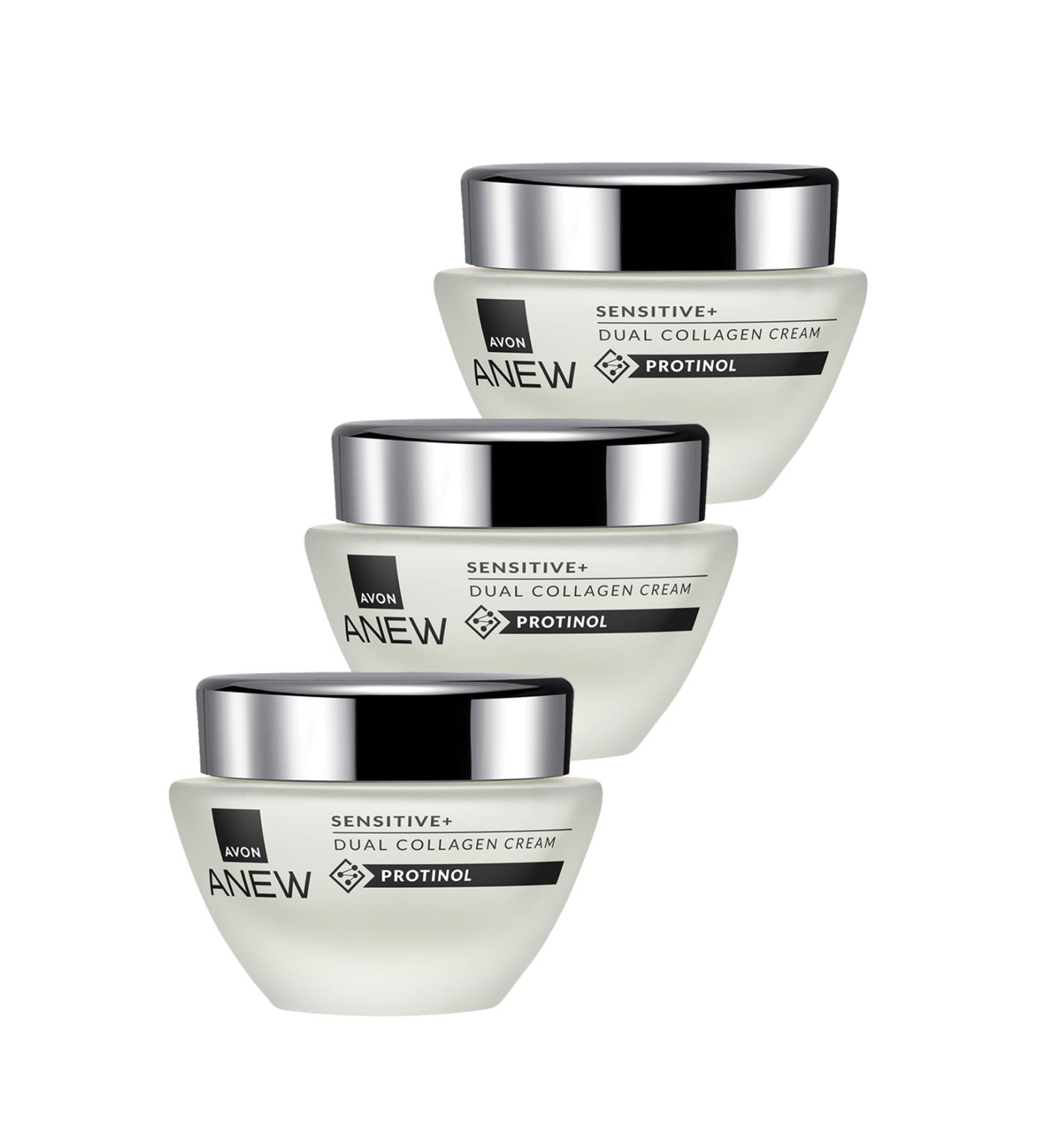 Avon Anew Sensitive+ Double Collagen Cream 50 Ml. Triple Set - Buy Online on GoSupps.com
