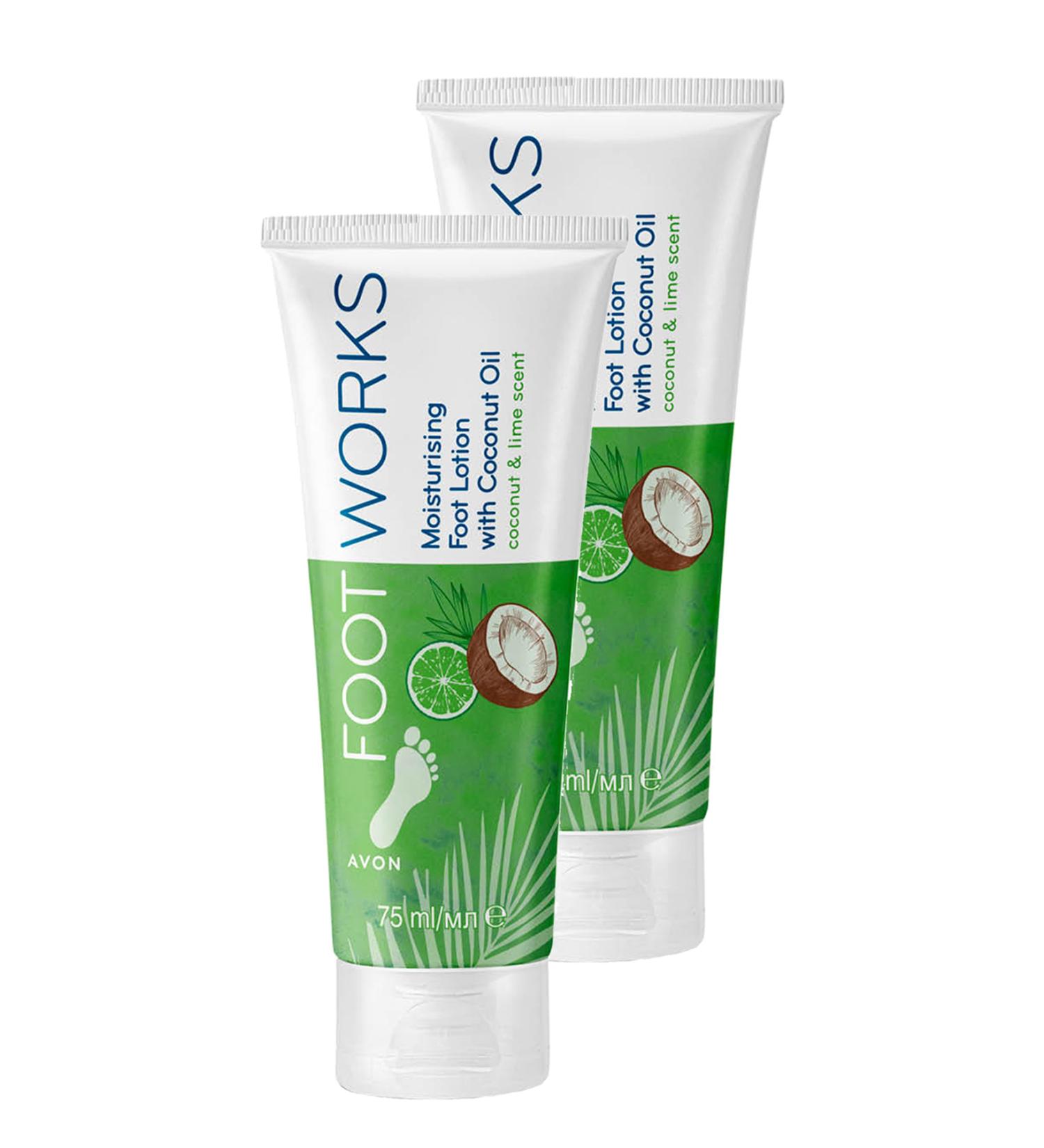 Avon Footworks Coconut and Lime Essence Foot Lotion 75 Ml. Set of Two - Buy Online on GoSupps.com