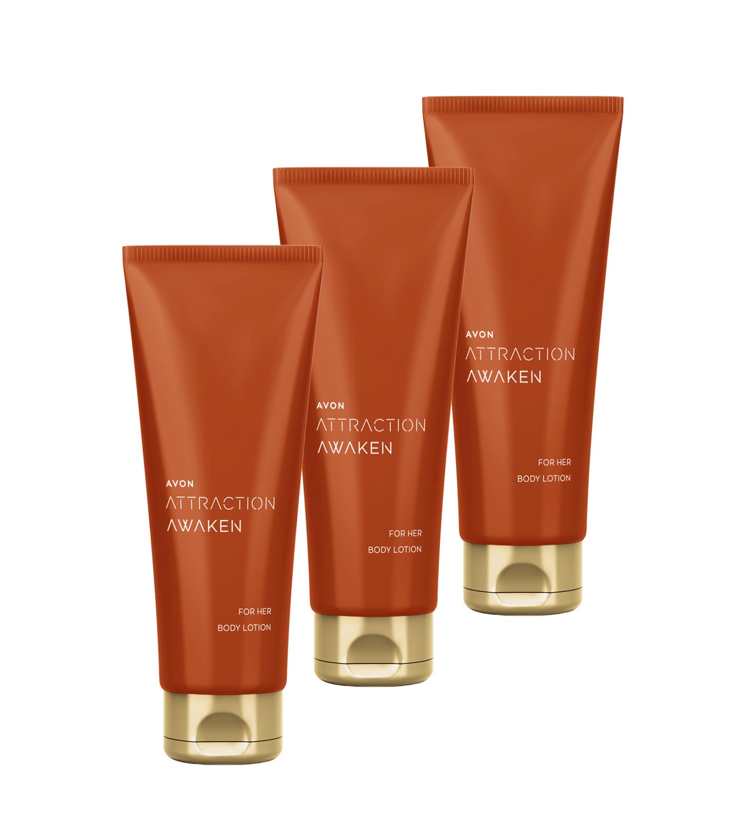 Avon Attraction Awaken Women's Body Lotion 125 Ml. Set of Three - Buy Online on GoSupps.com