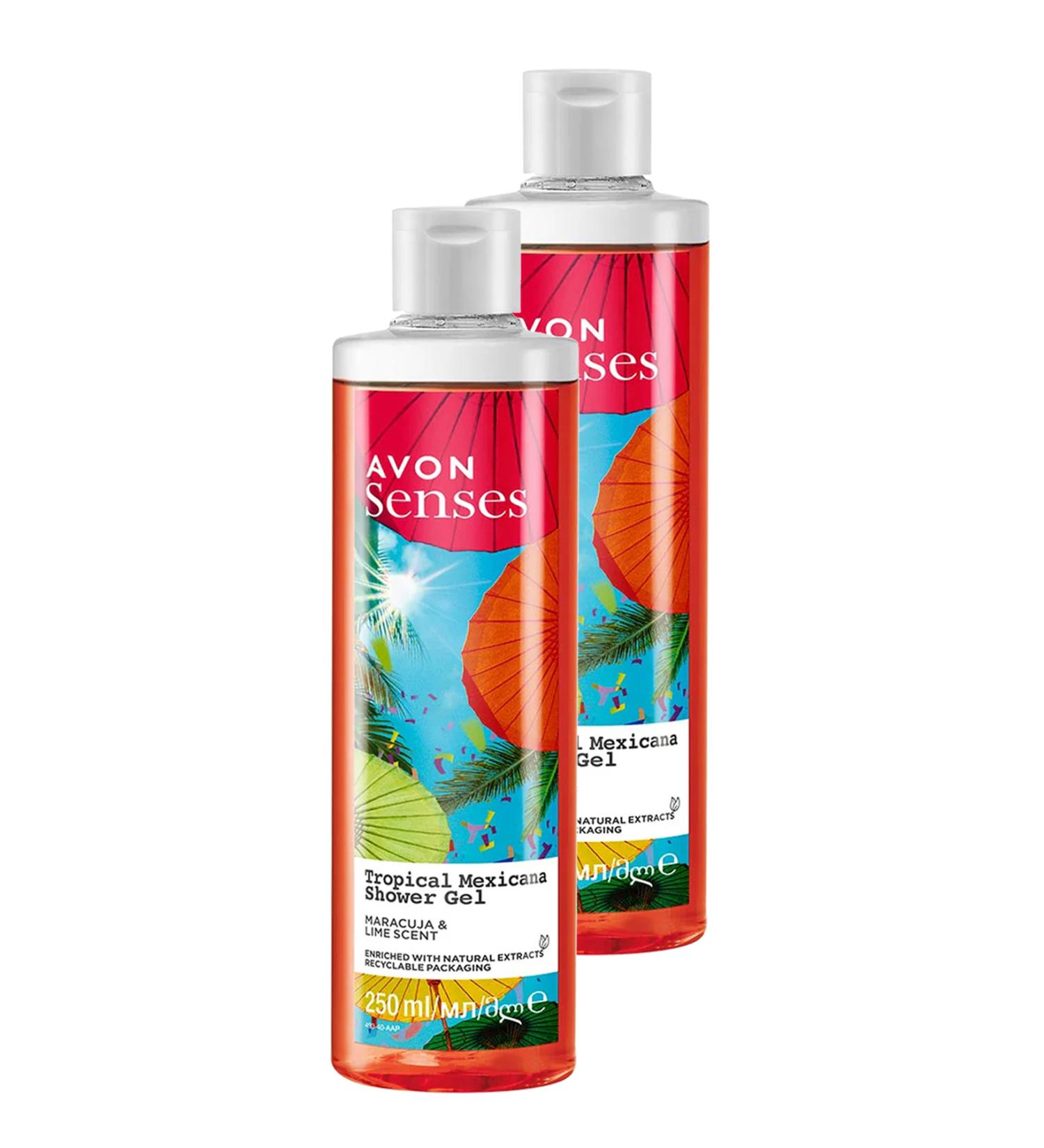 Avon Tropical Mexicana Passion Fruit and Lemon Scented Shower Gel 250 Ml. Set of Two - Buy Online on GoSupps.com