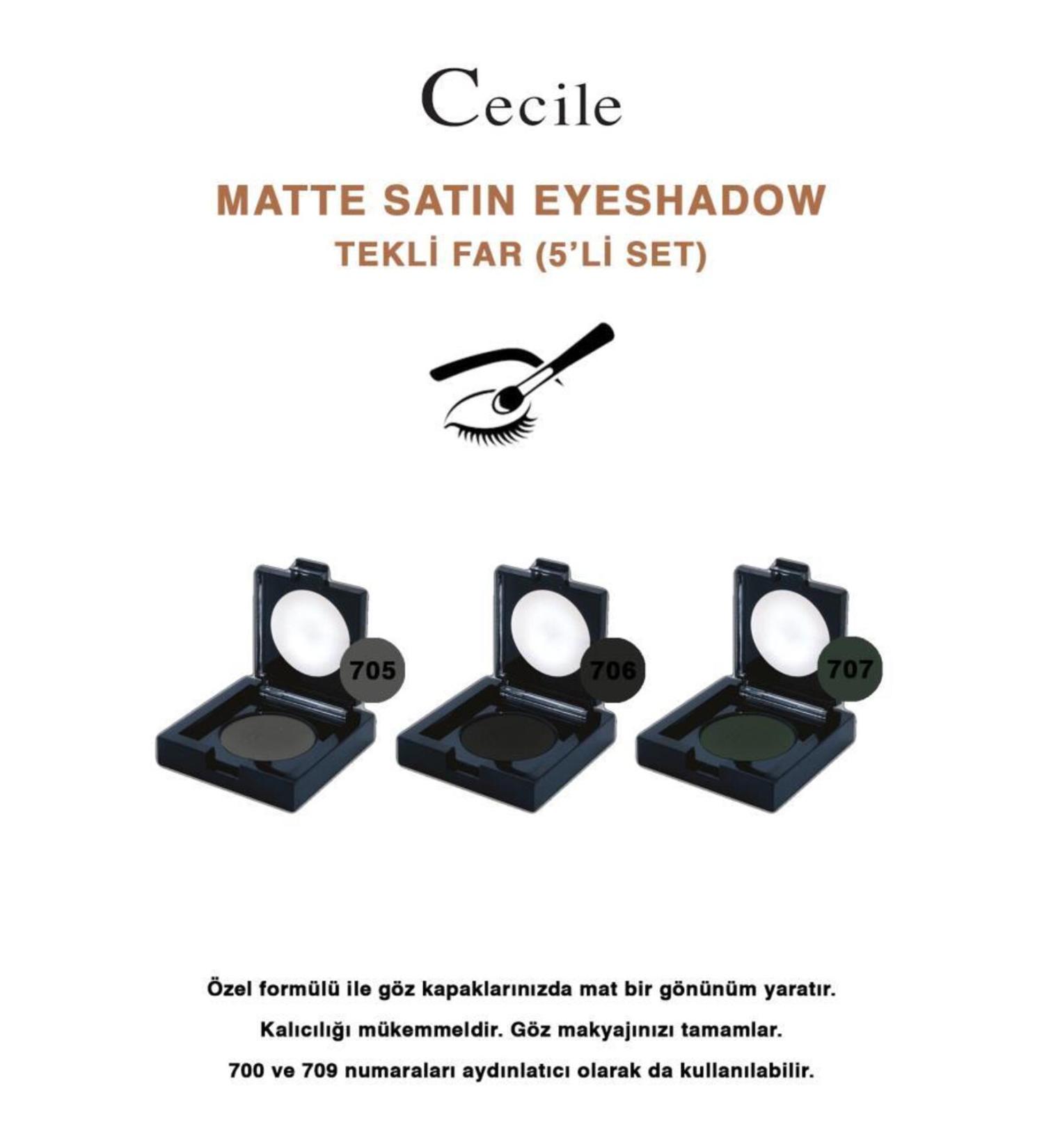 Cecile Matte Intense Pigmented Dark Shades Eyeshadow 705-706-707