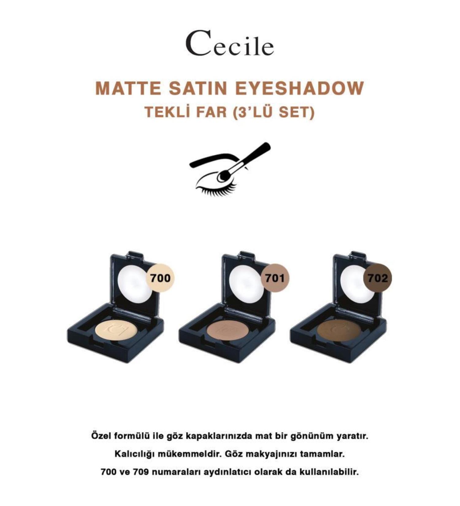 Cecile Matte Intense Pigmented Light Shades Eyeshadow 700-701-702