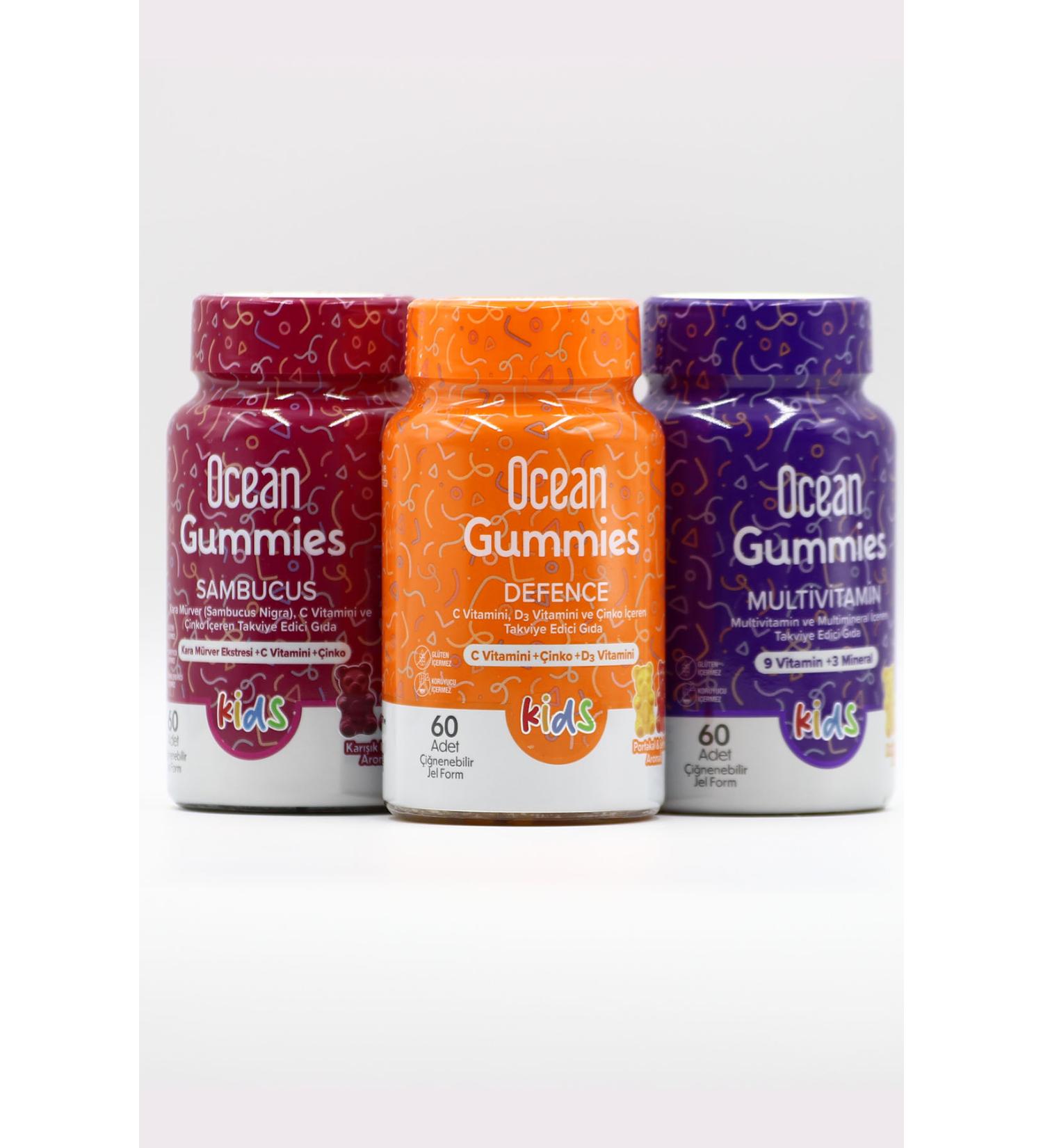 Ocean Gummies Sambucus Ocean Gummies Defense and Ocean Gummies Multivitamin Kids Pack - Buy Online on GoSupps.com