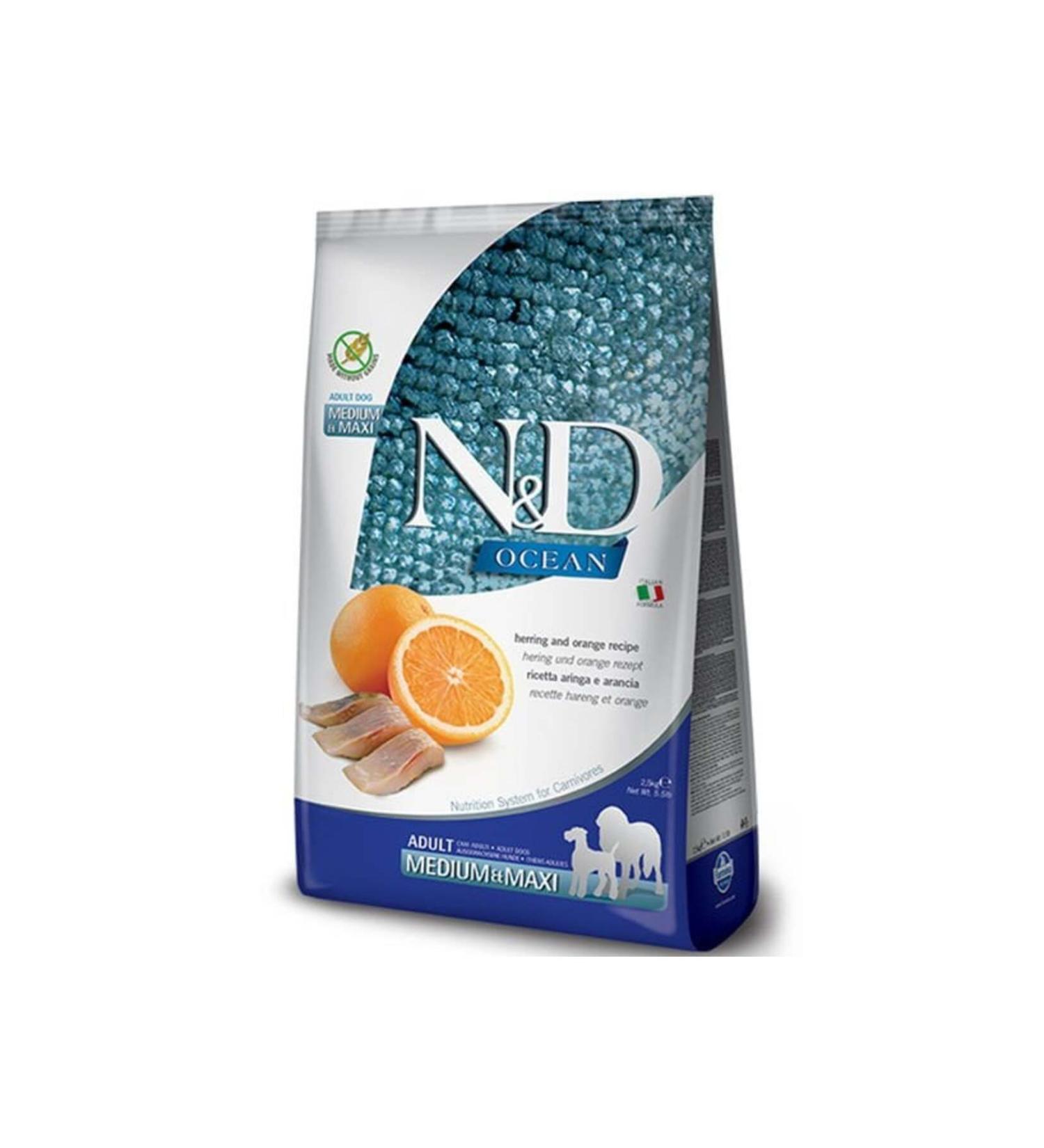 N & D Ocean Cod Fish Medium and Large Breed Adult Dog Food 2.5 Kg - Petshopundan