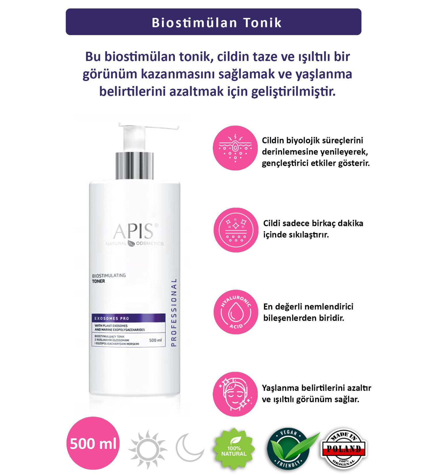 Apis Natural Cosmetics Anti-Aging Exosomes Pro Herbal Tonic 500ml - Buy Online on GoSupps.com