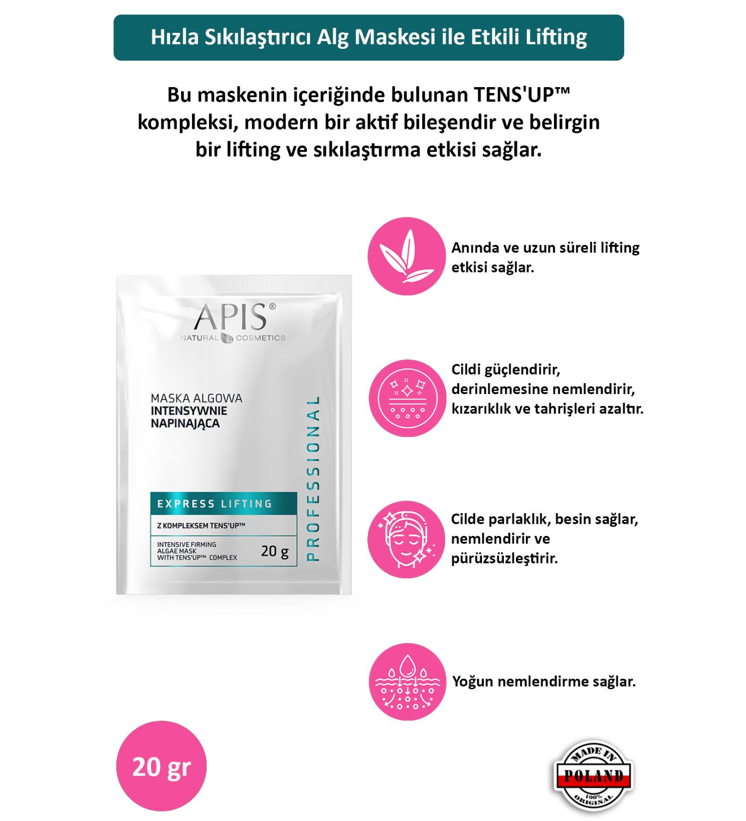 Apis Natural Cosmetics Algae Mask - Ekspres Lifting - 20gr - Buy Online on GoSupps.com