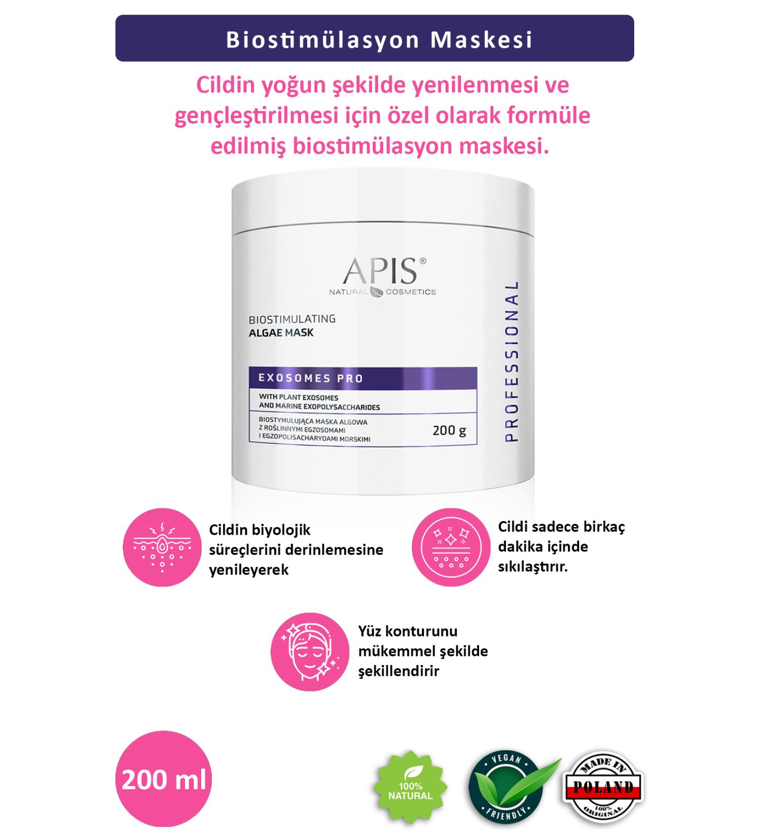 Apis Natural Cosmetics Anti-Aging Exosomes Pro Herbal Algae Mask 200g - Buy Online on GoSupps.com