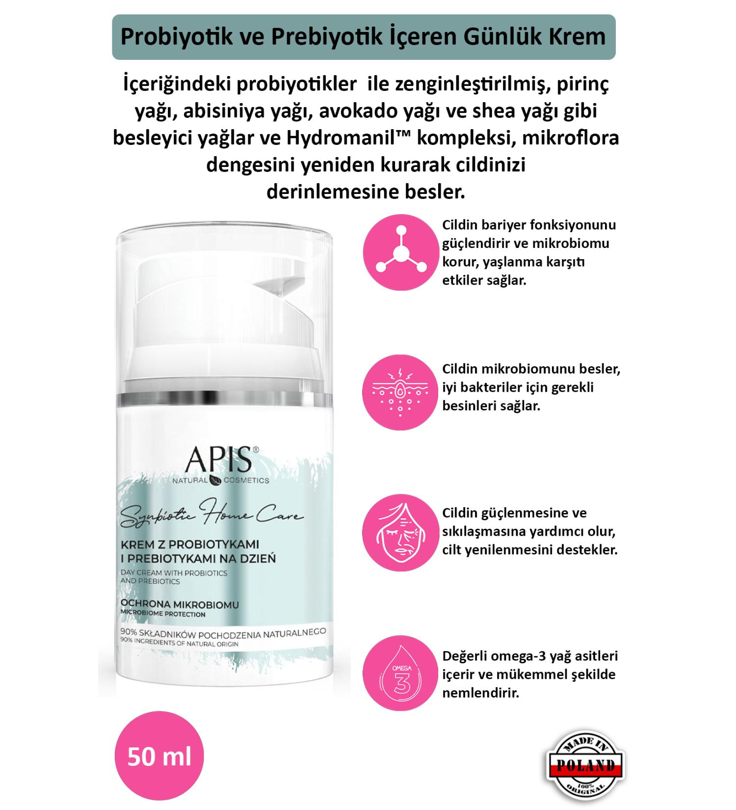 Apis Natural Cosmetics Daily Cream Probiotic and Prebiotic - 50ml