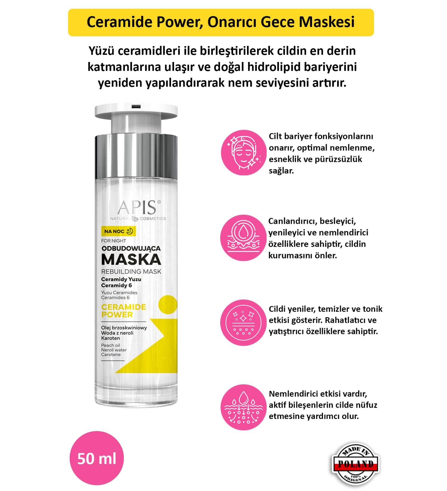 Apis Natural Cosmetics Night Cream - Ceramide Power Repair - 50 ml