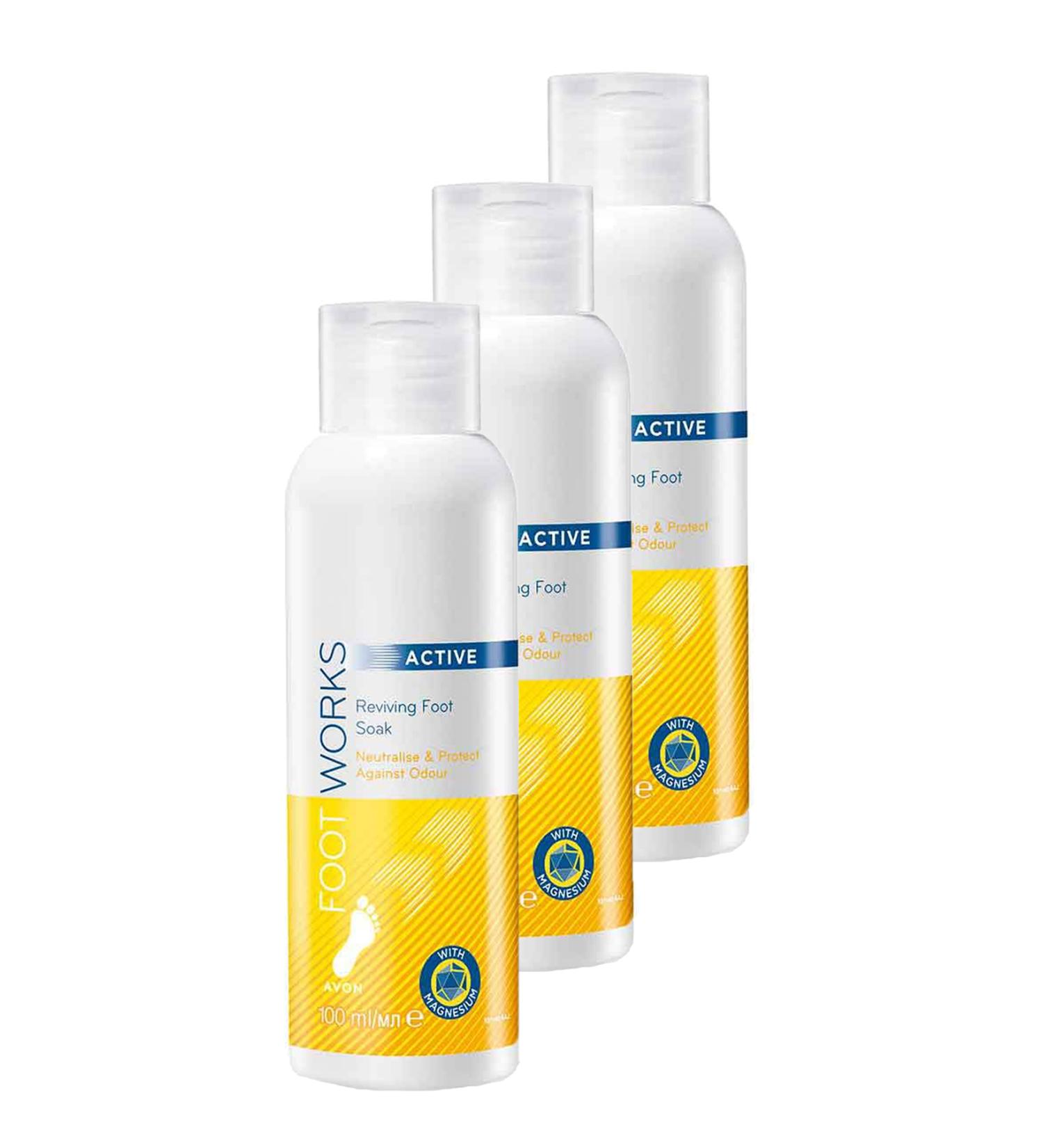 Avon Foot Works Active Revitalizing Foot Bath 100 Ml. Triple Set