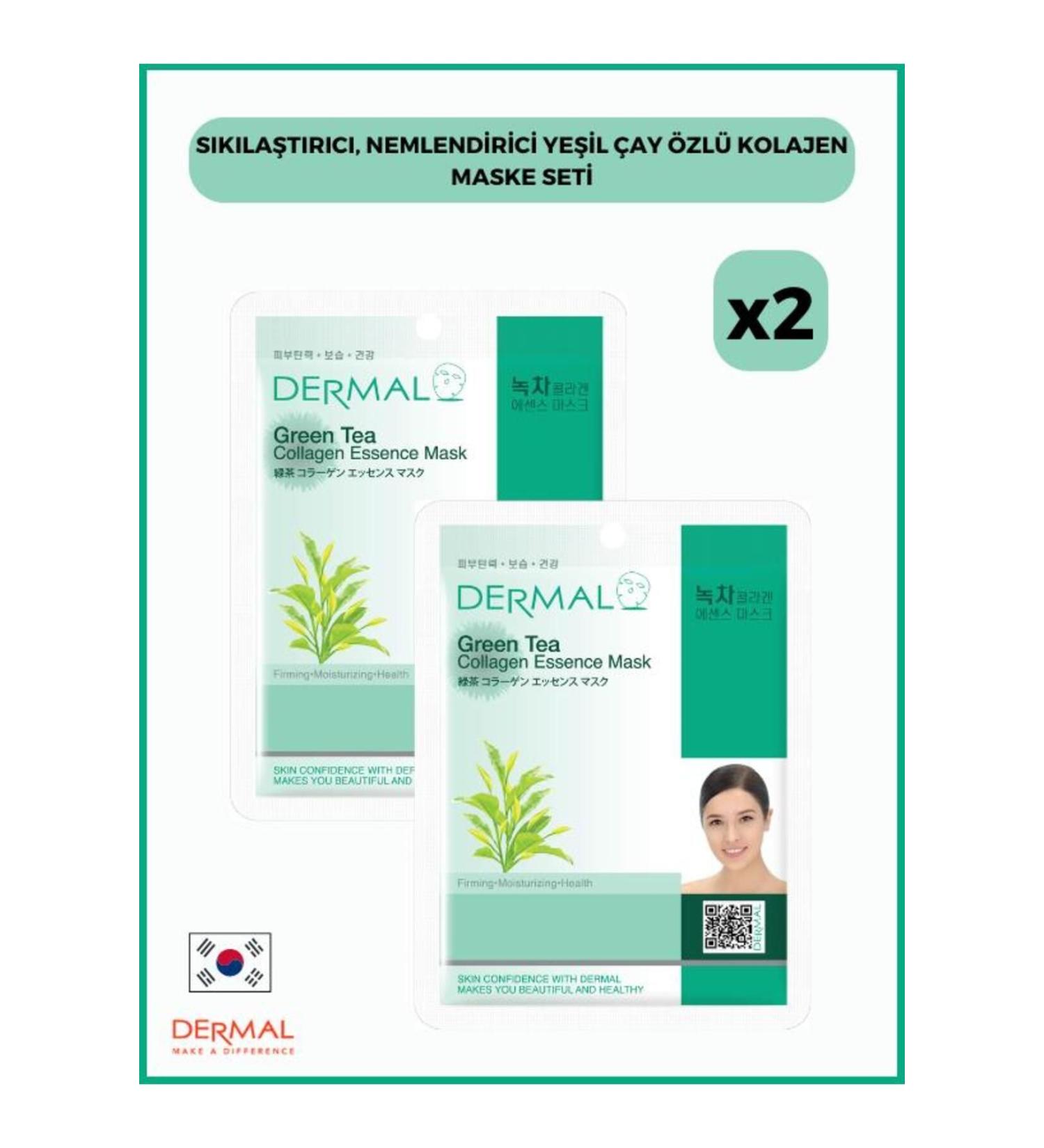 Dermal Firming Moisturizing Green Tea Extract Collagen Mask Set - Buy Online on GoSupps.com