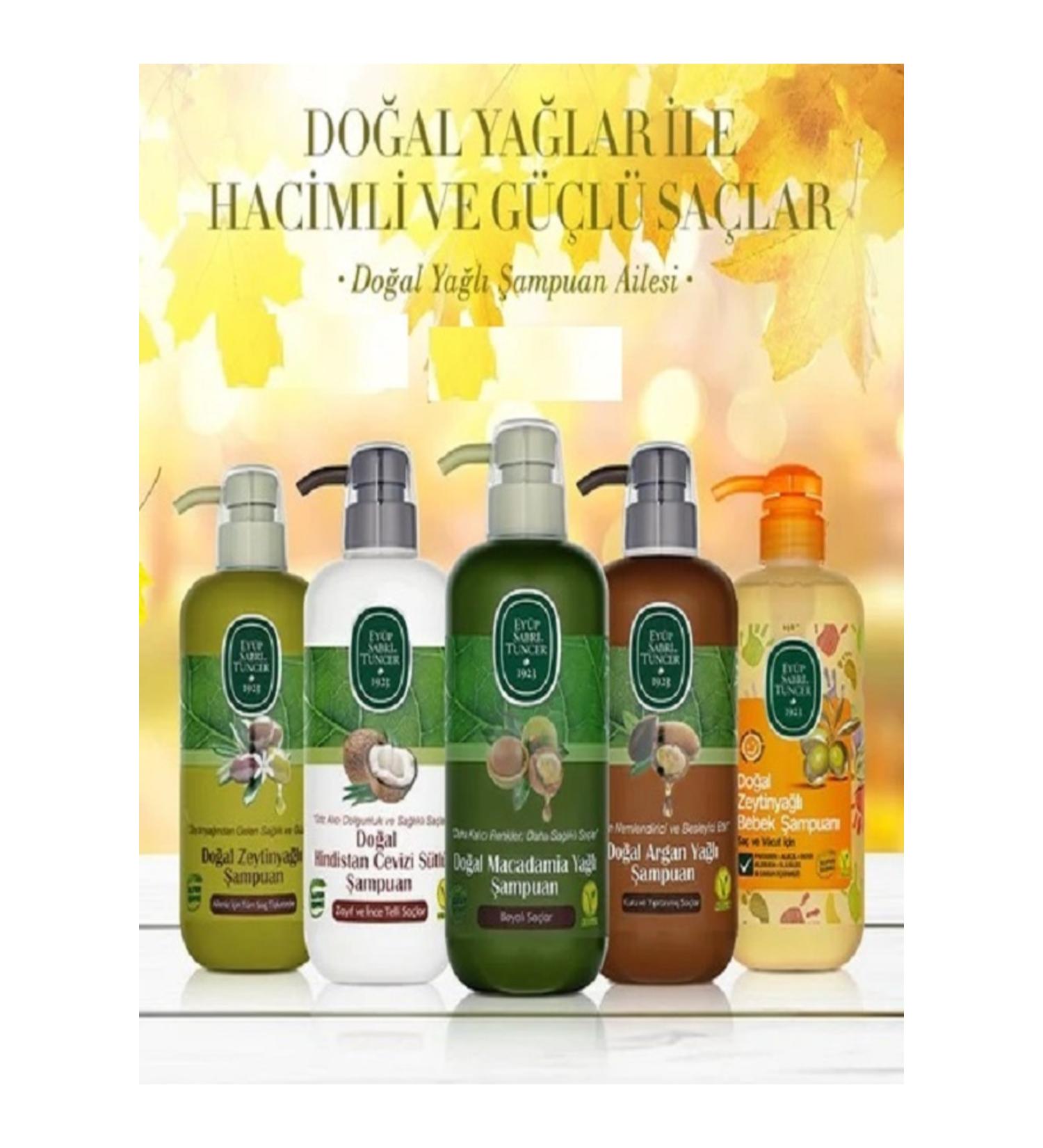 Ey p Sabri Tuncer EY P SABR TUNCER NATURAL OIL SHAMPOO FAMILY (Coconut macadamia olive oil argan baby) - Buy Online on GoSupps.com