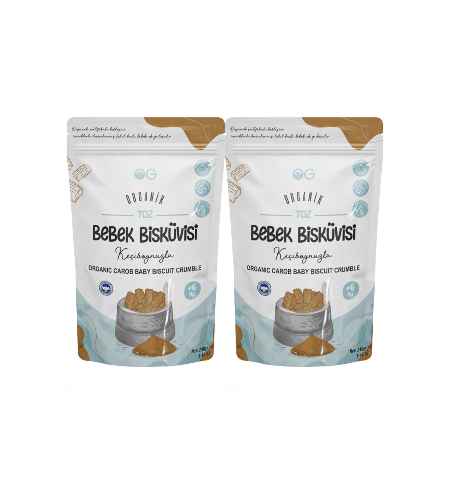 OG natural 2-Piece Organic Carob Powder Baby Biscuit Set