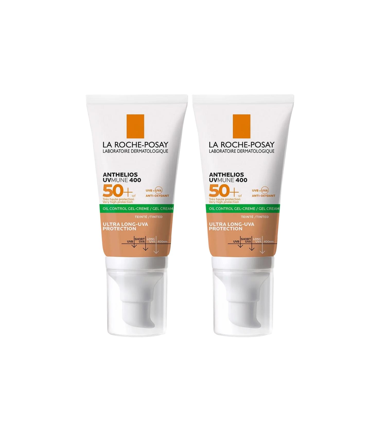 La Roche Posay Anthelios UVmune400 Spf 50+ Oil Control Tinted Sun Cream 50 ml 2 Pieces