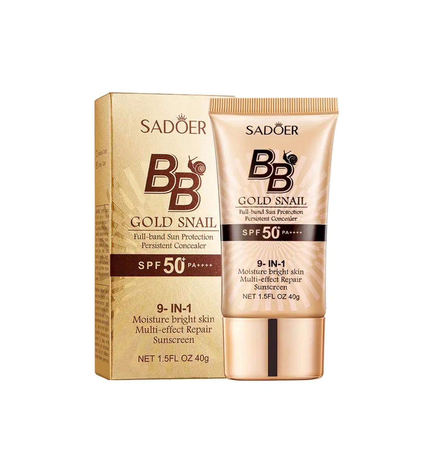 SADOER Nourishing Gold Snail SPF 50+ Sunscreen BB Cream - Buy Online on GoSupps.com