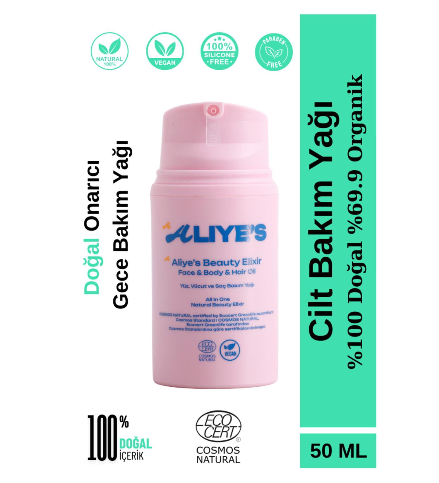 aliyes beauty elixir 0 Natural Night Care Oil - Face Body and Hair Care Oil - Ecocert Cosmos Natural Certified - Buy Online on GoSupps.com