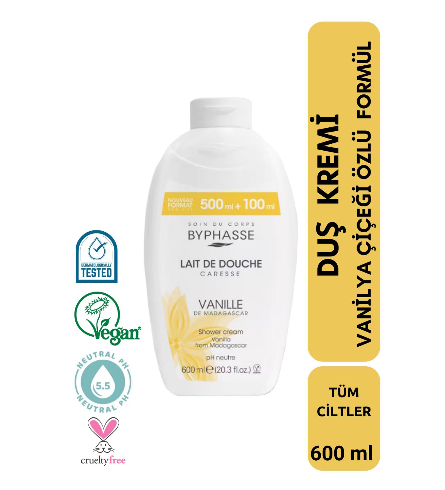 BYPHASSE Caresse Vanilla Flower Extract Creamy Shower Gel 600ml