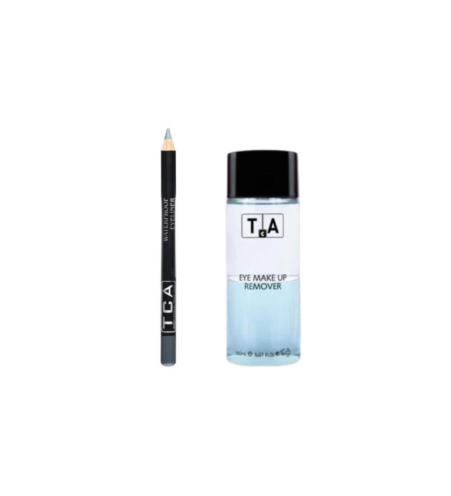 TCA Studio Make Up Eye Makeup Remover 150 ml - Waterproof Eye Pencil Eyeliner (Dark Gray) Gift