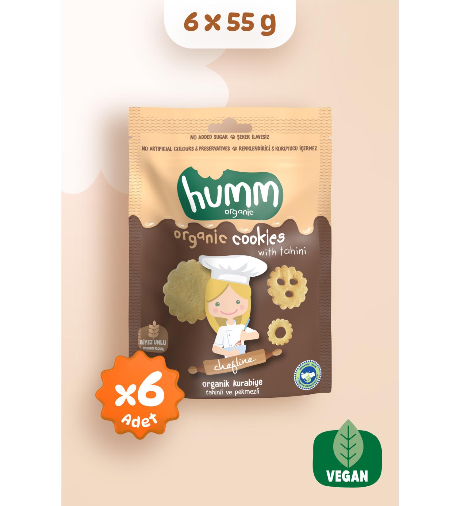 Humm Organic Organic Chefline Tahini Molasses Vegan Cookies 55g X 6 Pieces - Buy Online on GoSupps.com