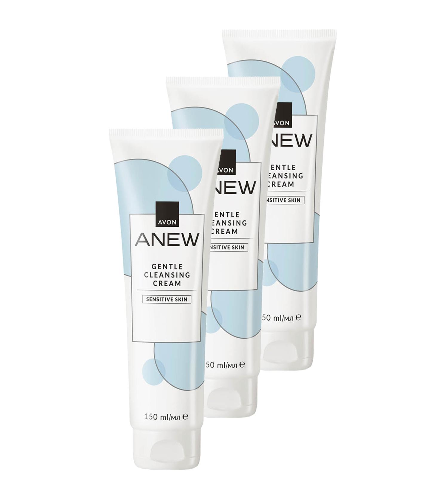 Avon Anew Gentle Cleansing Cream Unscented Skin Cleansing Cream 150 Ml. Triple Set