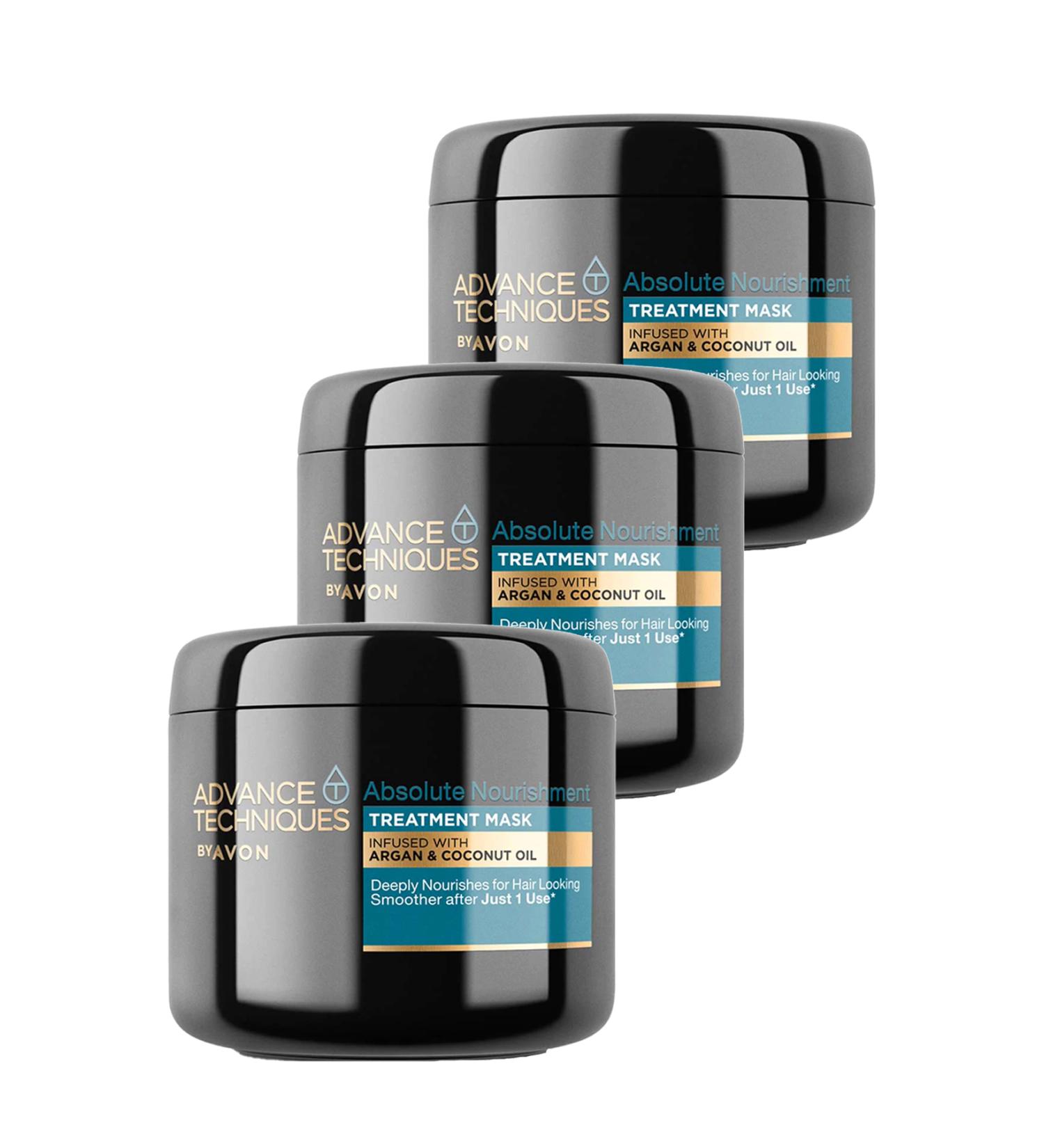 Avon Advance Techniques Argan and Coconut Oil Hair Mask 375 Ml. Triple Set - Buy Online on GoSupps.com