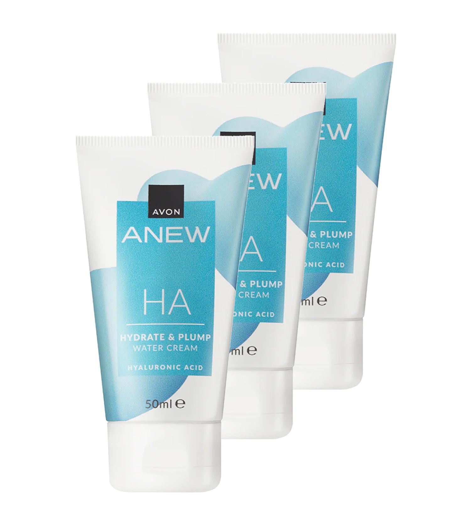 Avon Anew Hyaluronic Acid Plump Water Based Cream 50 Ml. Triple Set - Buy Online on GoSupps.com