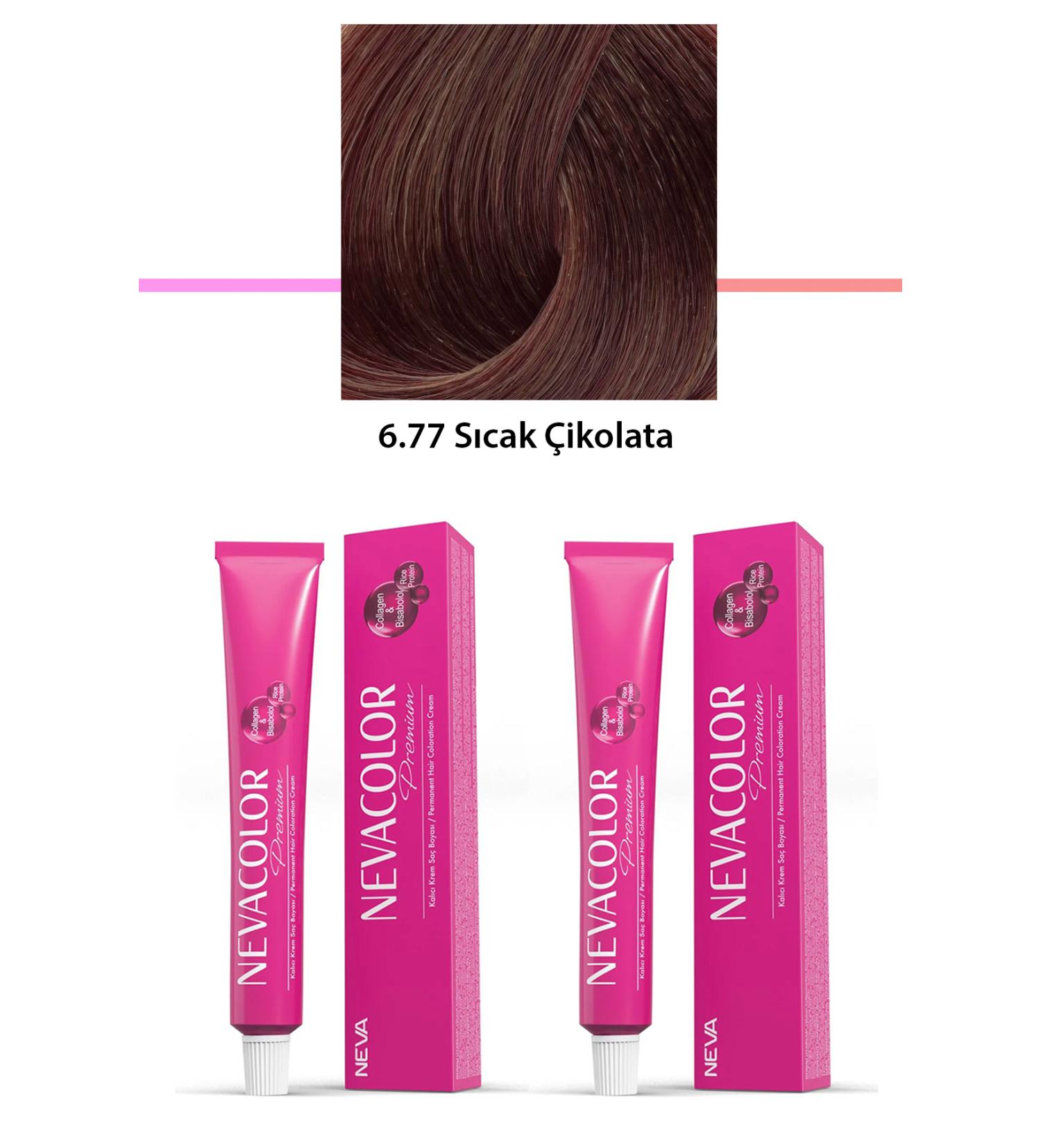 sedustore 2 Set Premium 6.77 Hot Chocolate - Permanent Cream Hair Dye 2 X 50 g Tube