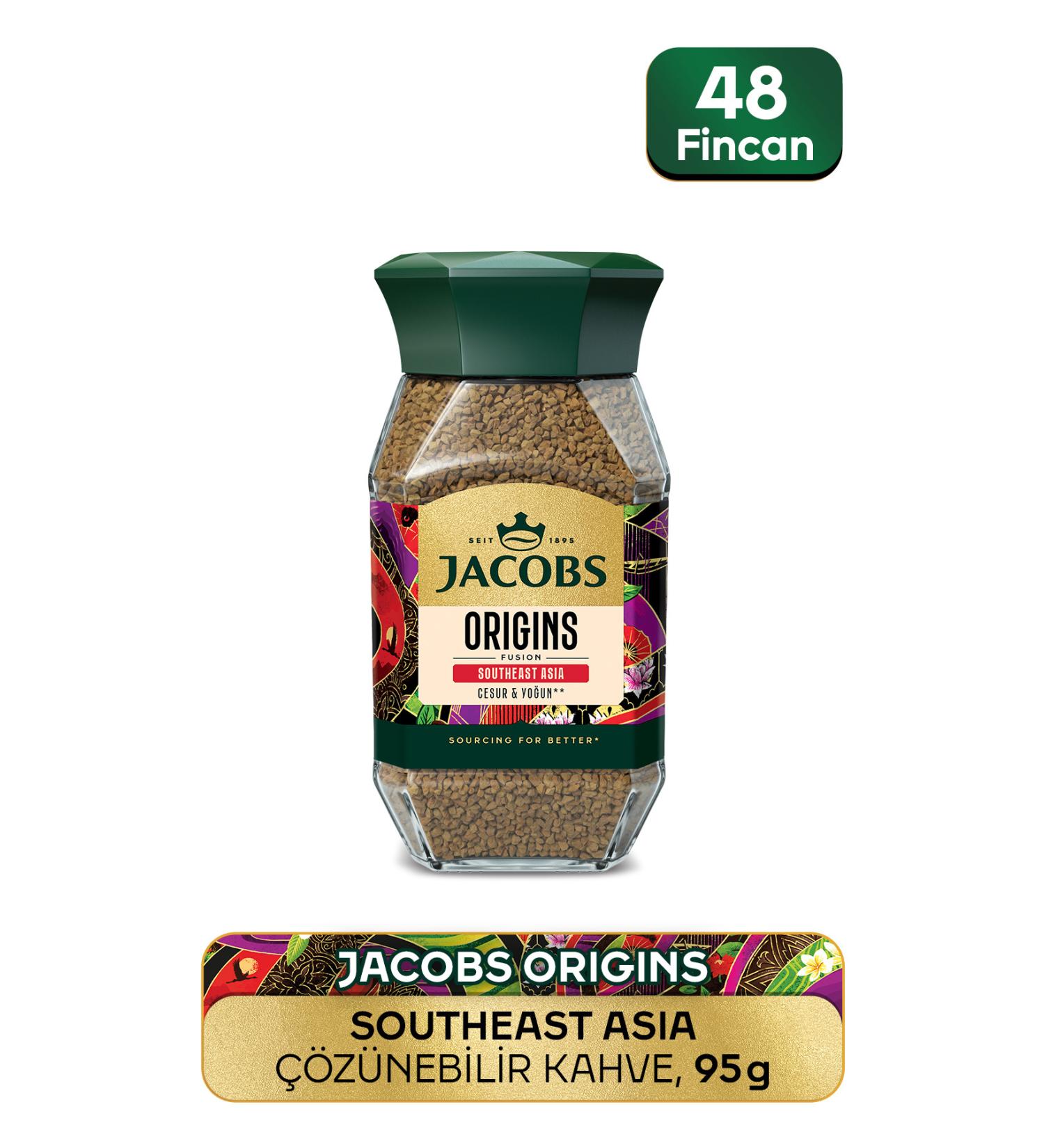 Jacobs Origin Southeast Granulated Coffee Glass Jar 95 gr