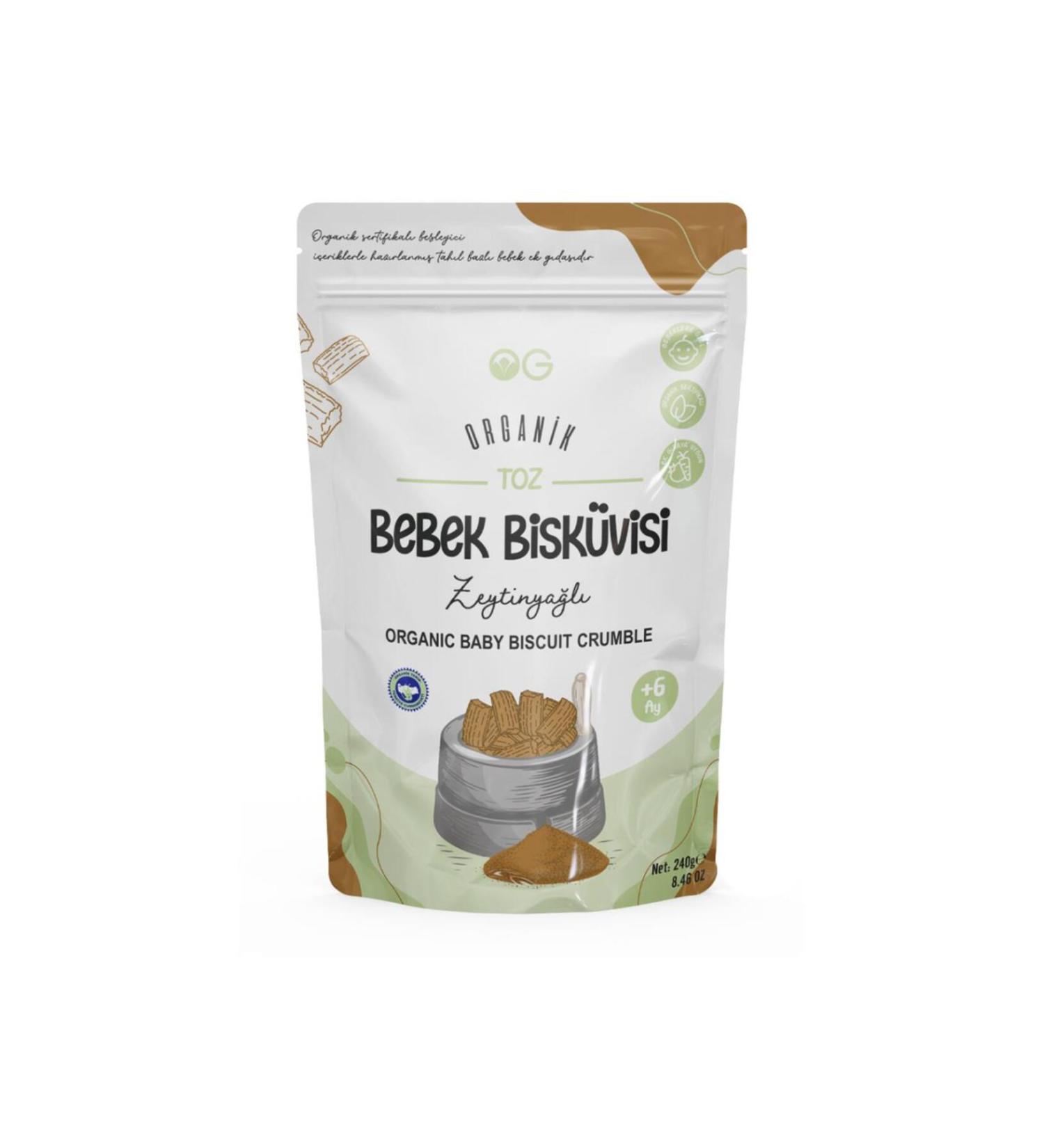 OG natural Organic Powder Baby Biscuits 240 Gr +6 Months.