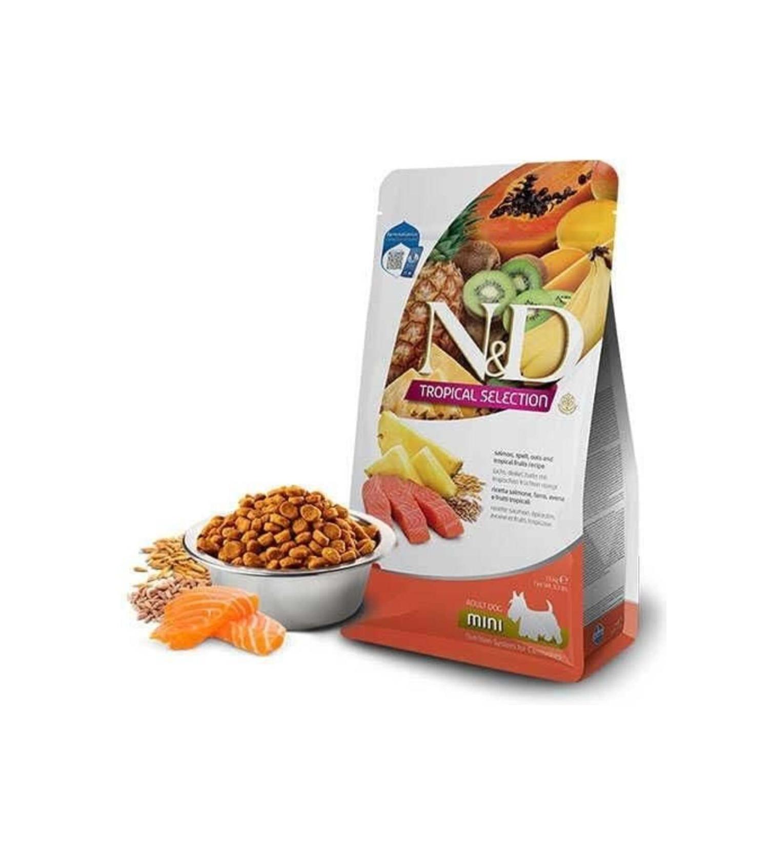& D Tropical Selection Salmon and Tropical Fruit Mini Breed Adult Dog Food 1.5 Kg - Petshopun