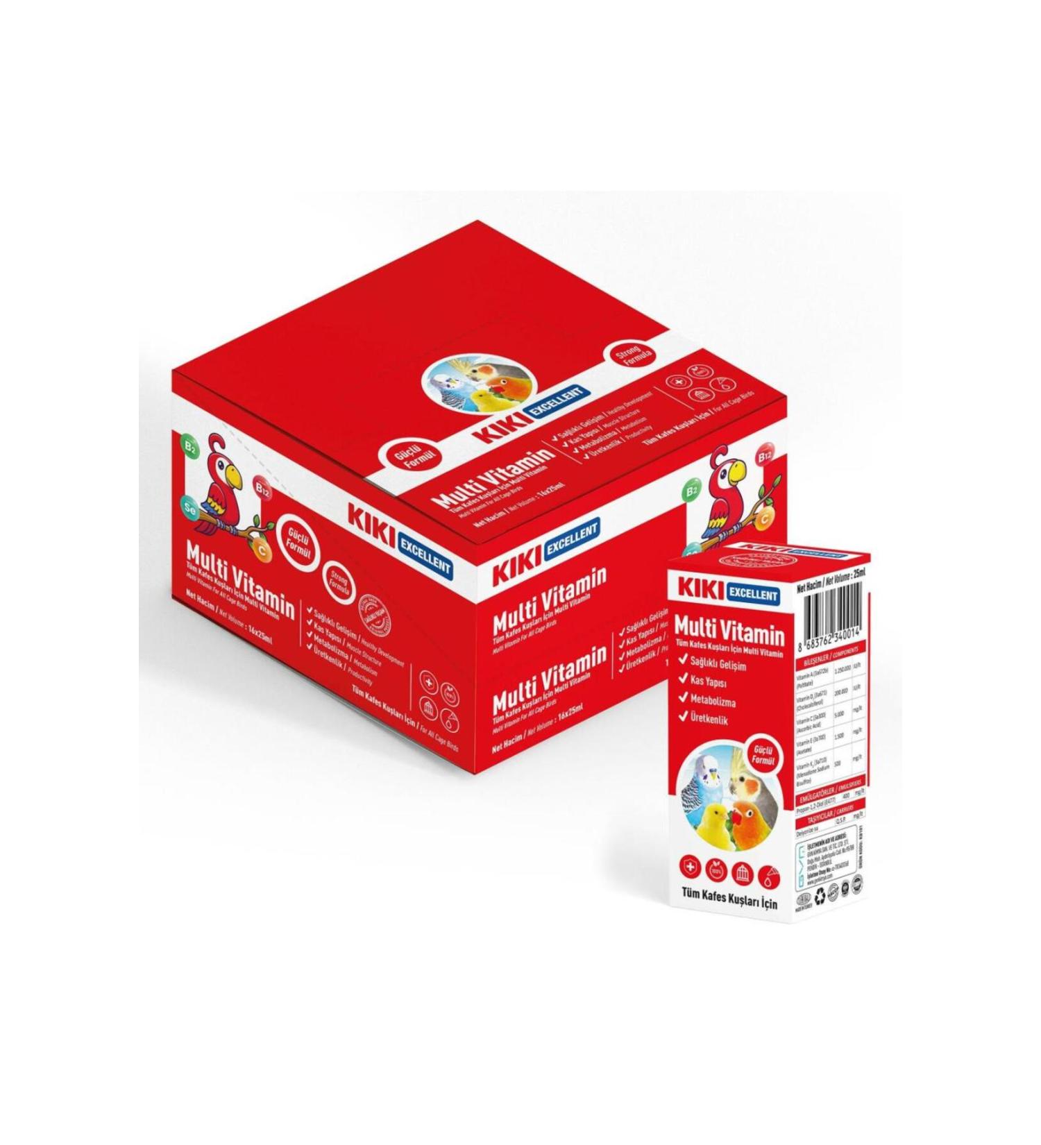 Furlo KIKI Excellent Bird Multi Vitamin 25 ml. 16 Pieces (Box) - Petshopundan