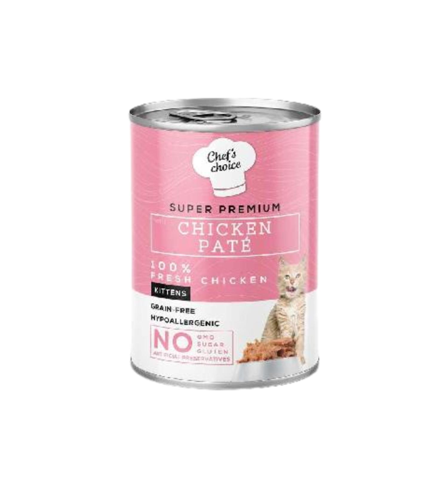 Chefs Choice Grain-Free Hypoallergenic Paste (PATE) Chicken Kitten Canned Food 400 Gr. (STT: 09/2026)