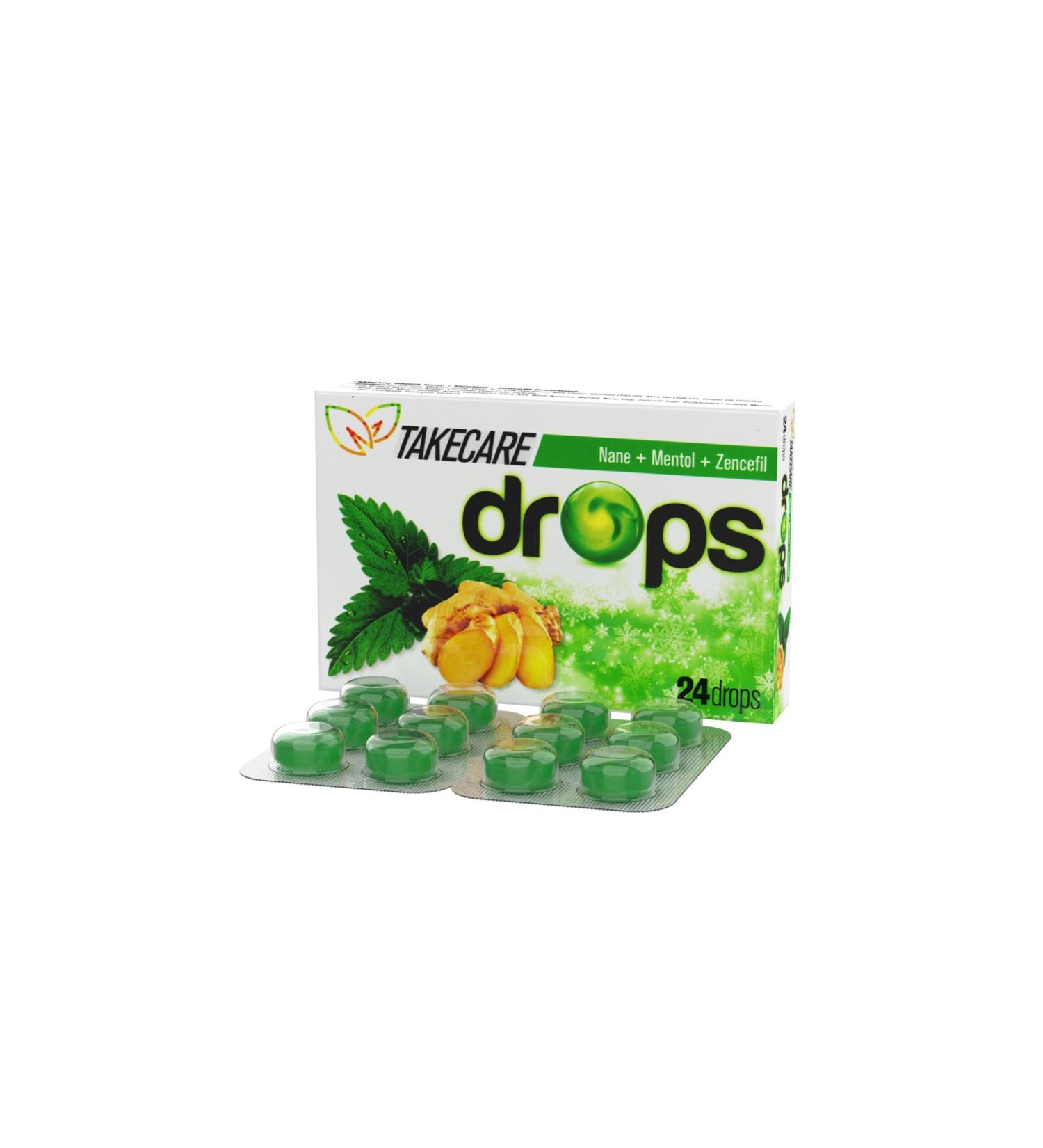 TakeCare Mint Menthol Ginger Flavored 24 Drops 3 Pack