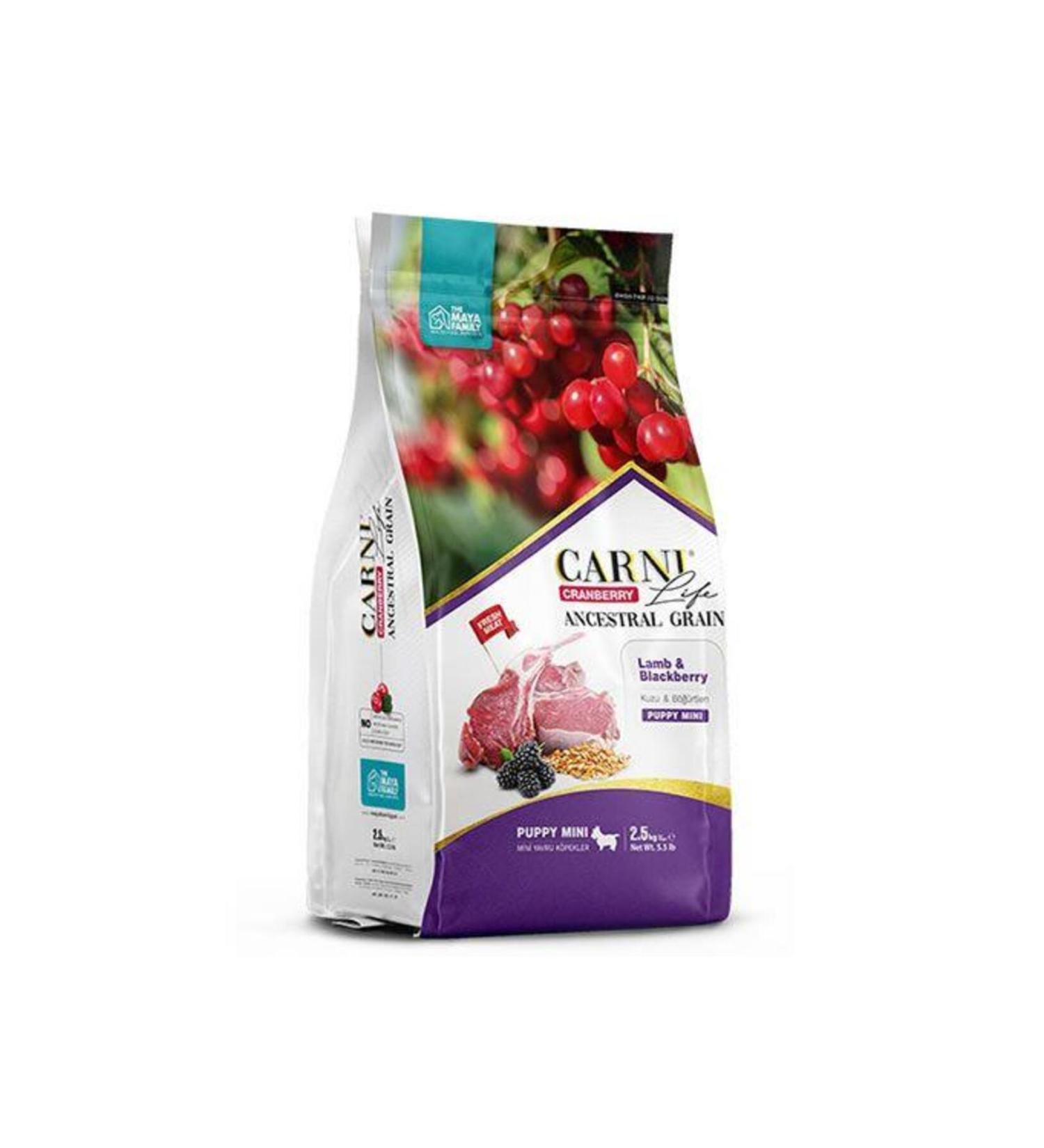 CARNI LIFE Carni Dog Puppy Lamb Meat/Blackberry Dog Food 2.5 Kg