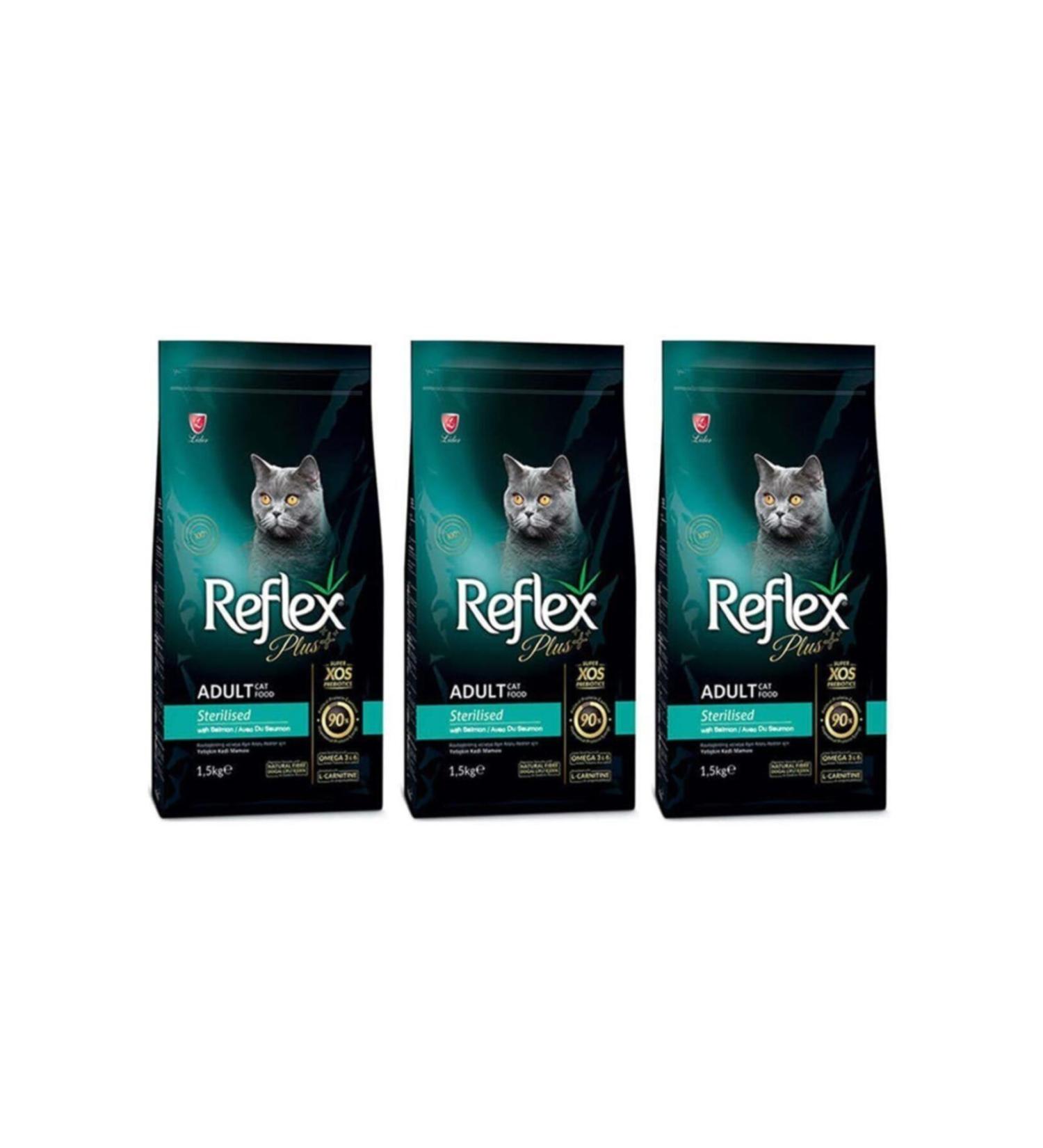 Reflex Plus Salmon Sterilized Cat Food 1.5 Kg Set of 3