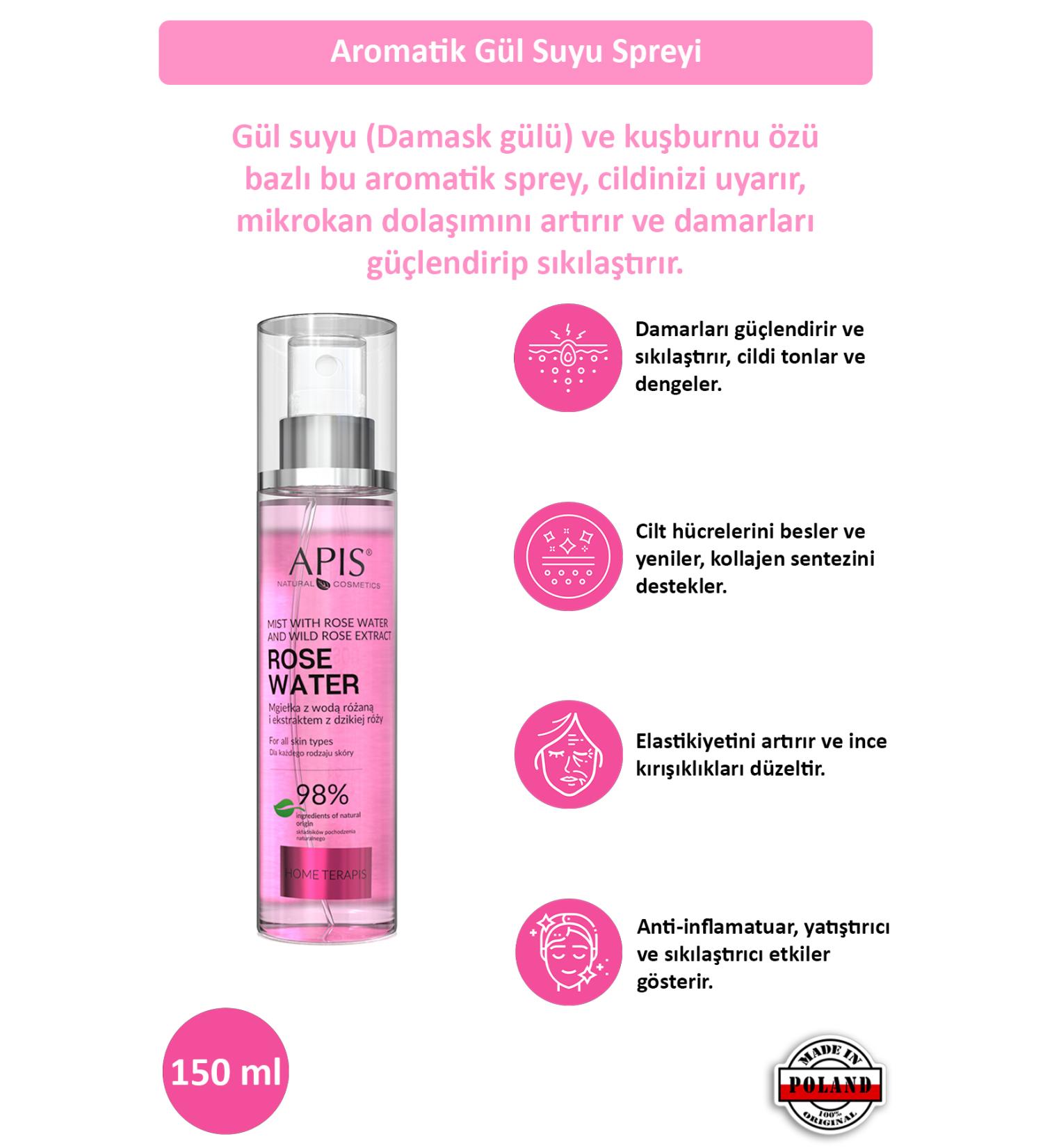 Apis Natural Cosmetics Rose Water and Wild Rose Extract Lotion - 150ml