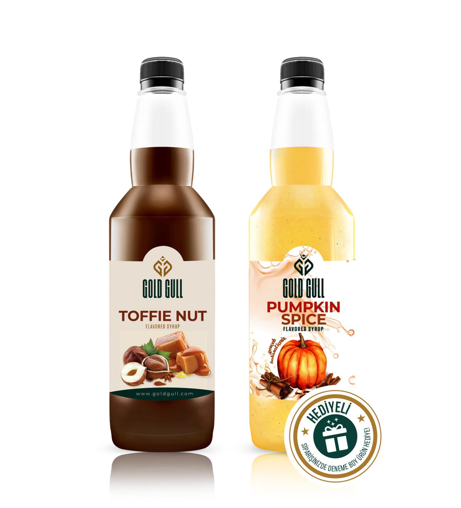 gold gull Pumpkin Spices & Toffee-Nut Flavored Coffee & Fruit Syrup 2 x 700 ml. - Buy Online on GoSupps.com
