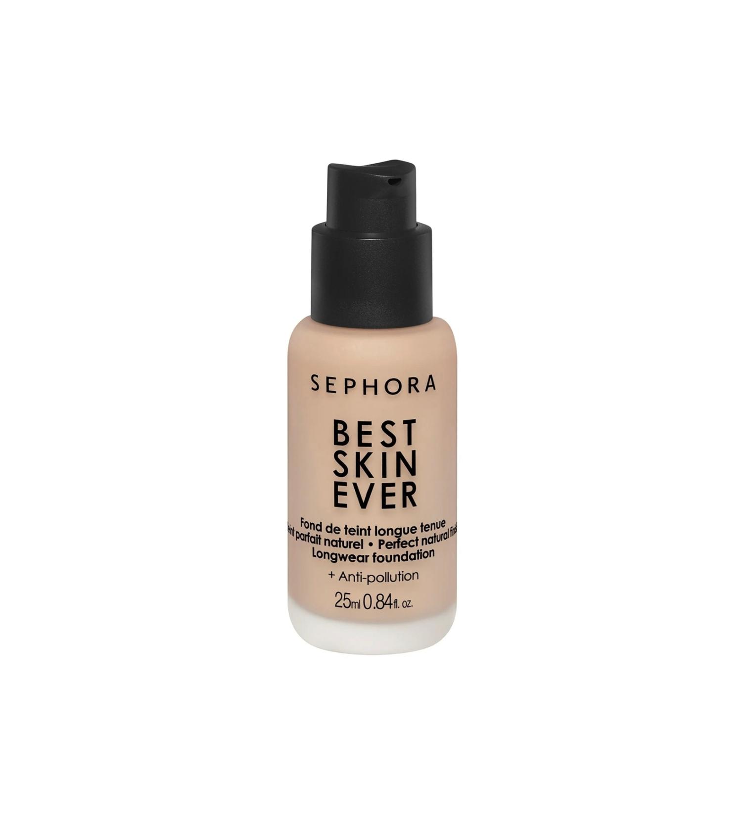 Sephora Best Skin Ever Liquid Foundation Texture: Liquid Coverage: Medium Finish: Satin Skin Type: All Skin Types