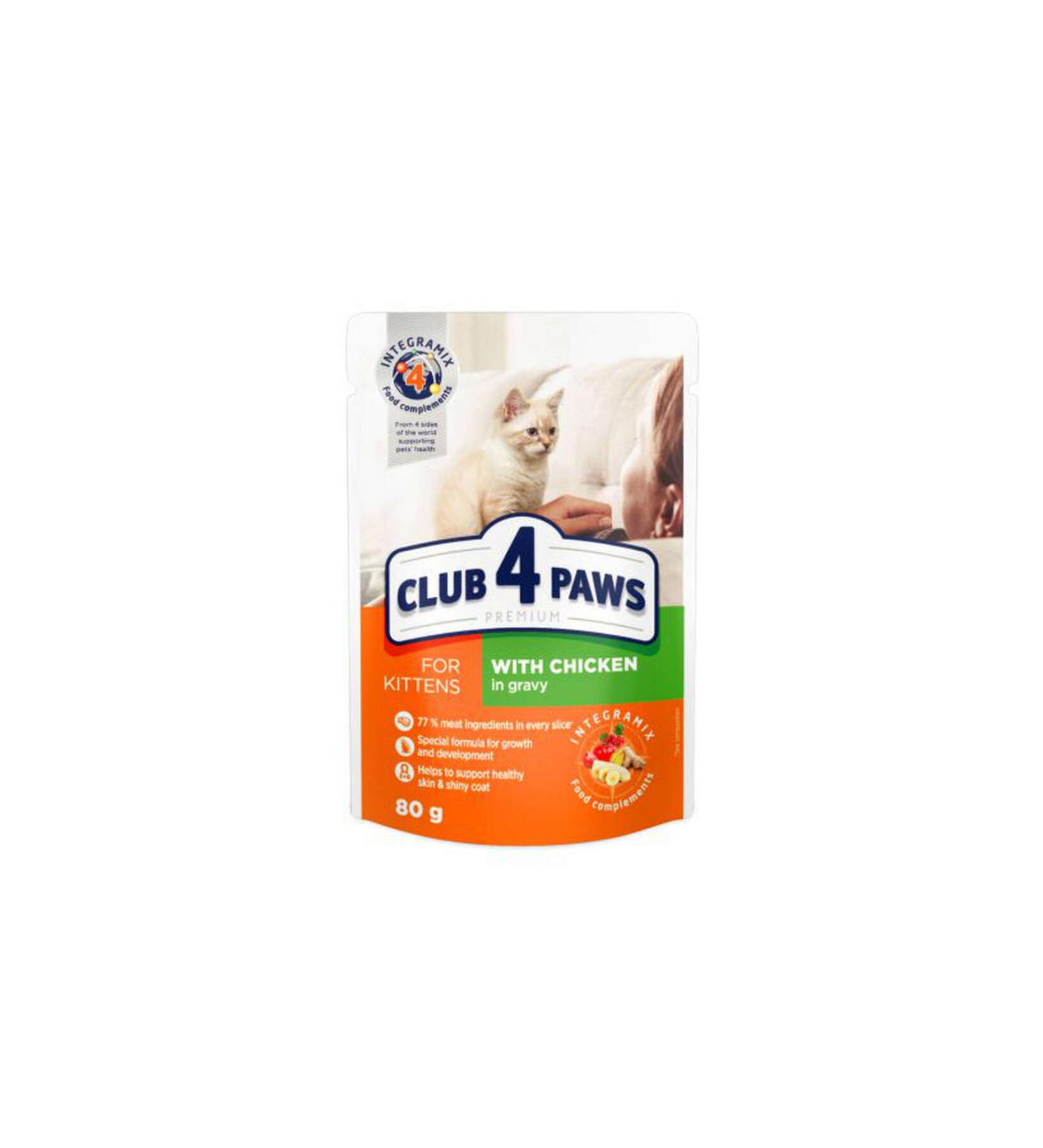 Club4Paws CHICKEN PREMIUM POUCH KITTEN CAT FOOD 80 GR X 6 PIECES 451121