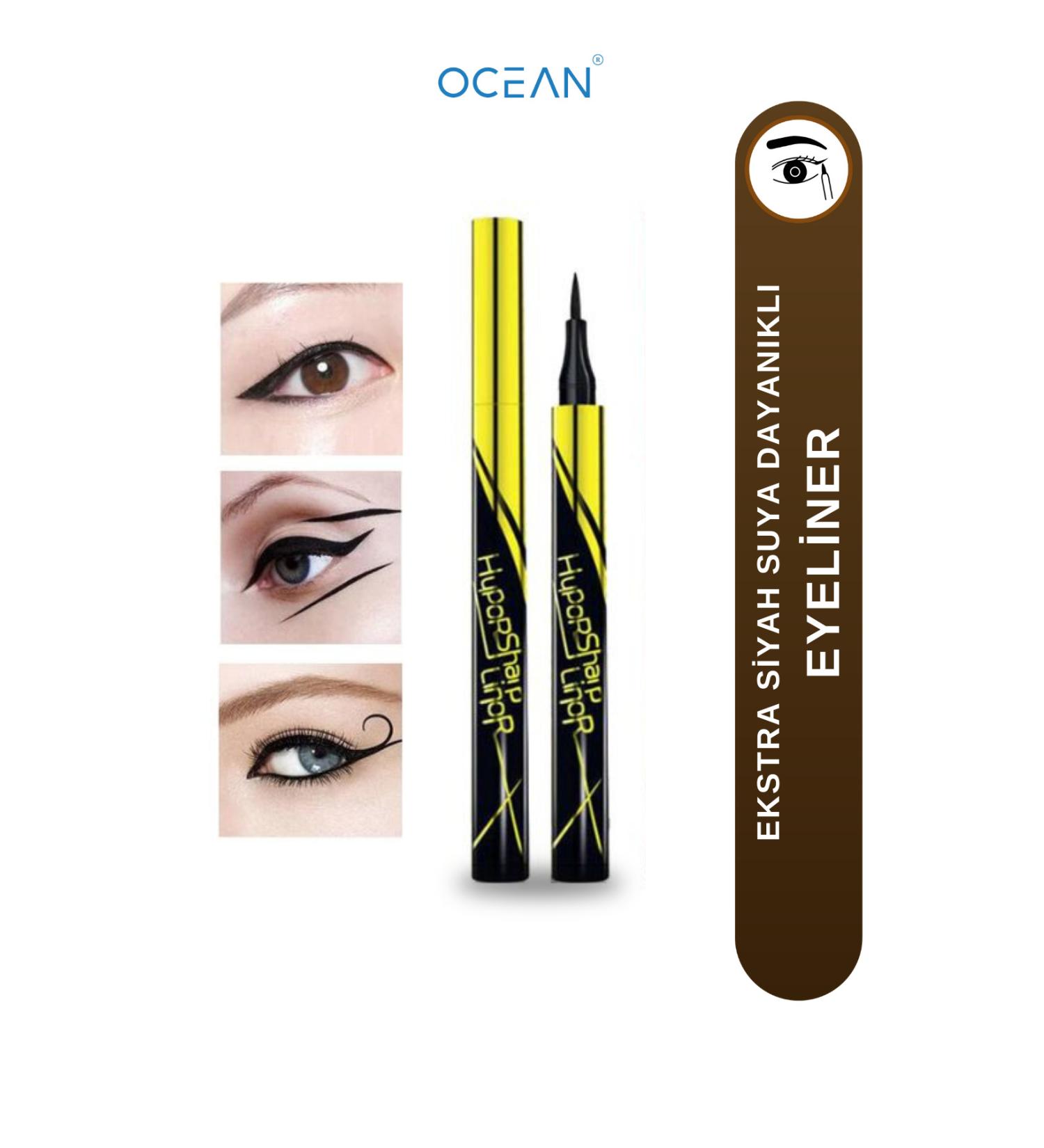 Ocean 1111 Eyeliner Hypersharp Liner Extra Black Easy to Apply Waterproof