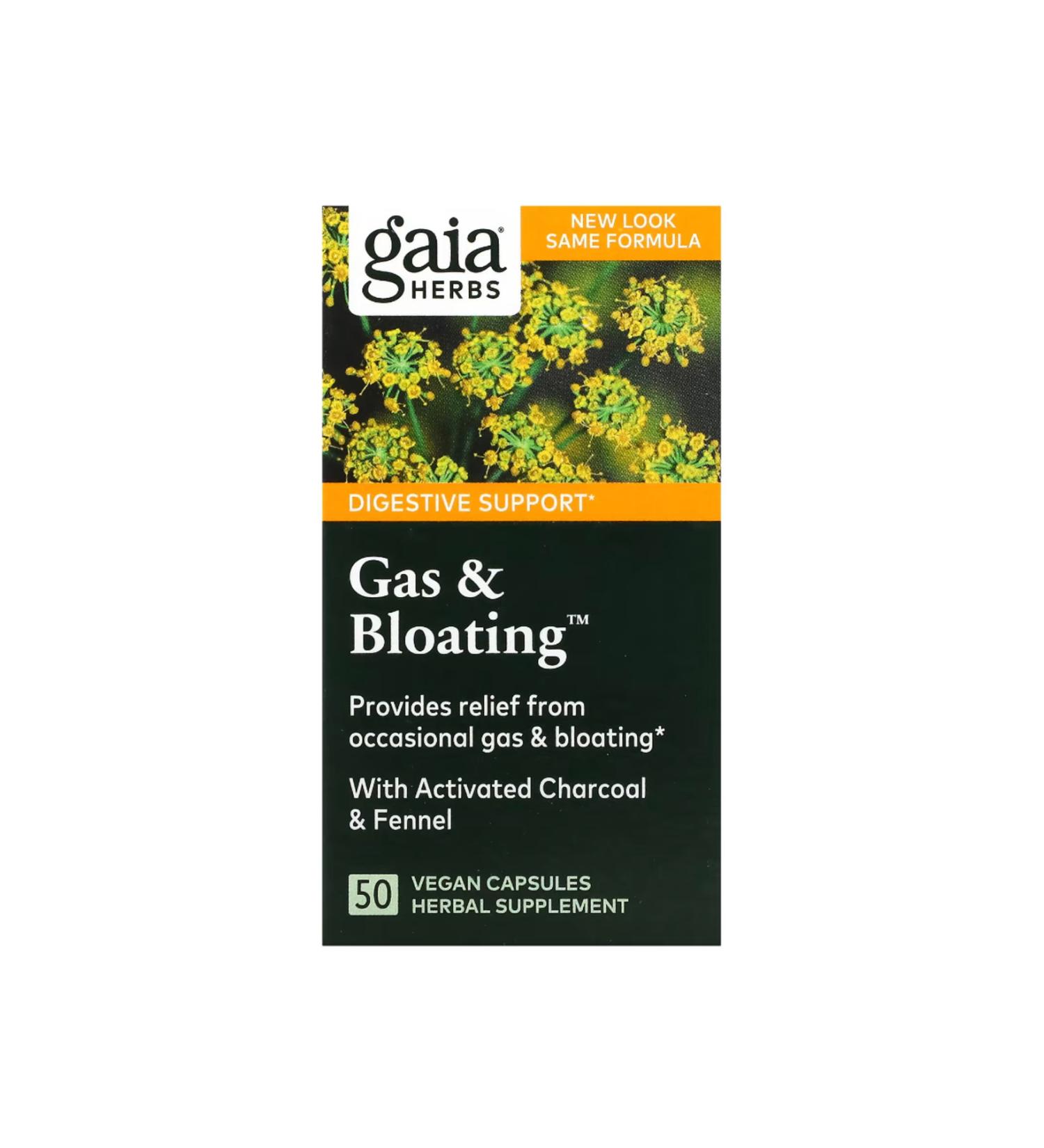 Gaia Herbs Gas & Bloating 50 Vegan Capsules usa vers.2344