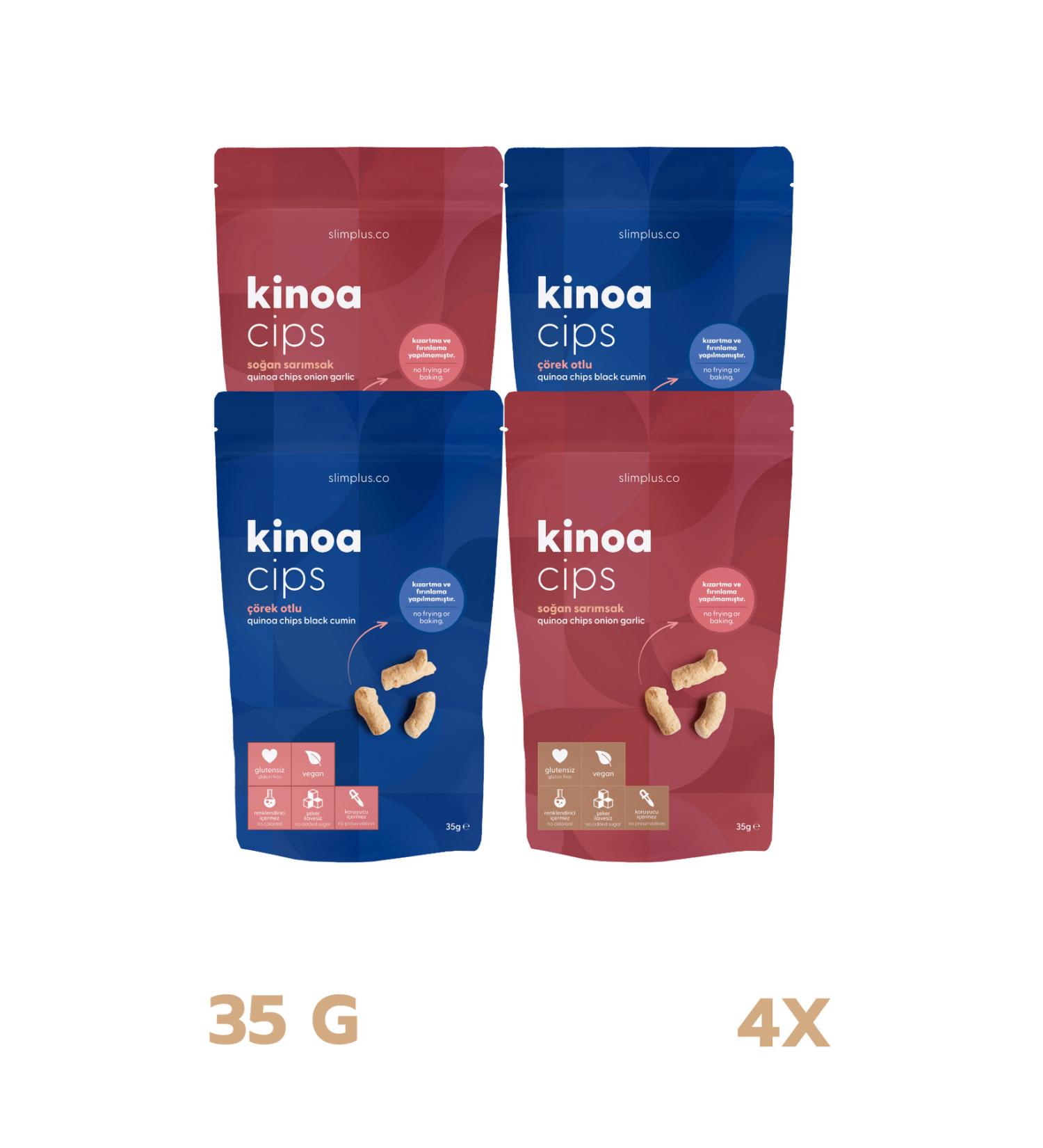 slimplus 4 Pack 35G Gluten Free Vegan Fat Free Quinoa Chips Mix Pack - Buy Online on GoSupps.com