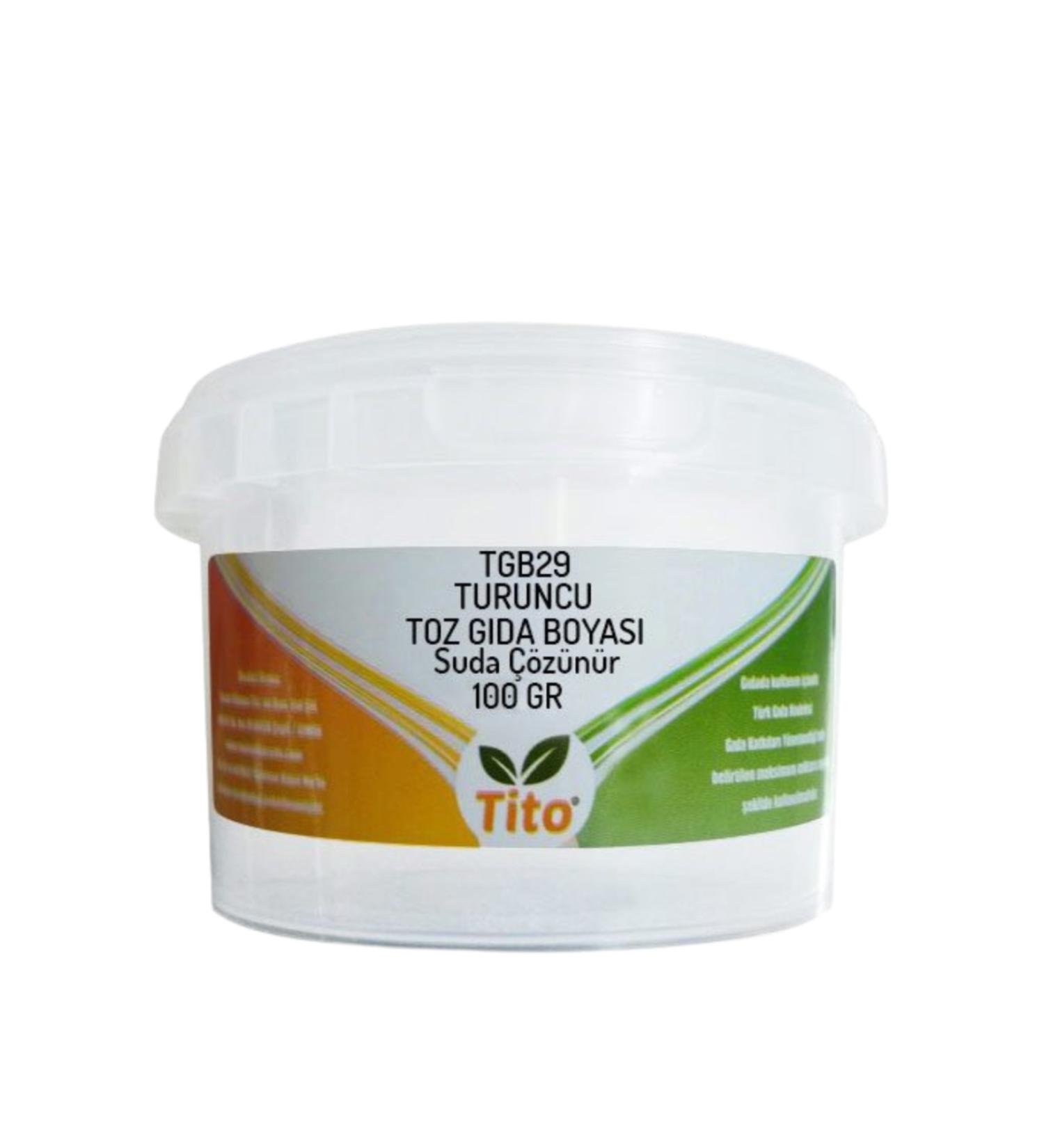Tito Orange Food Colorant Powder Water Soluble E110 100 G