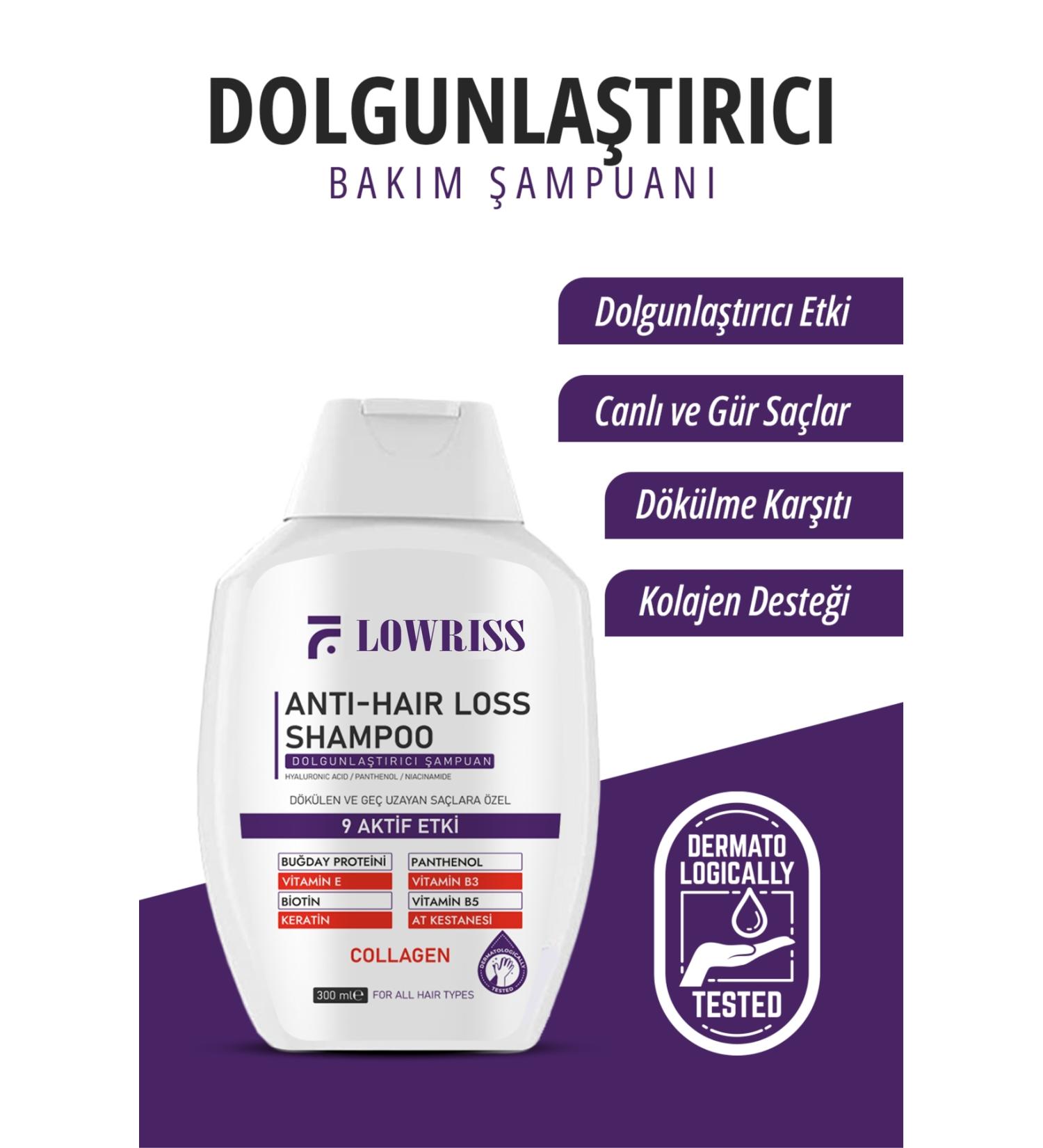 LOWRISS Collagen and Keratin Anti-Hair Loss Fast Hair Growth Plumping Repairing Nourishing Shampoo - Buy Online on GoSupps.com