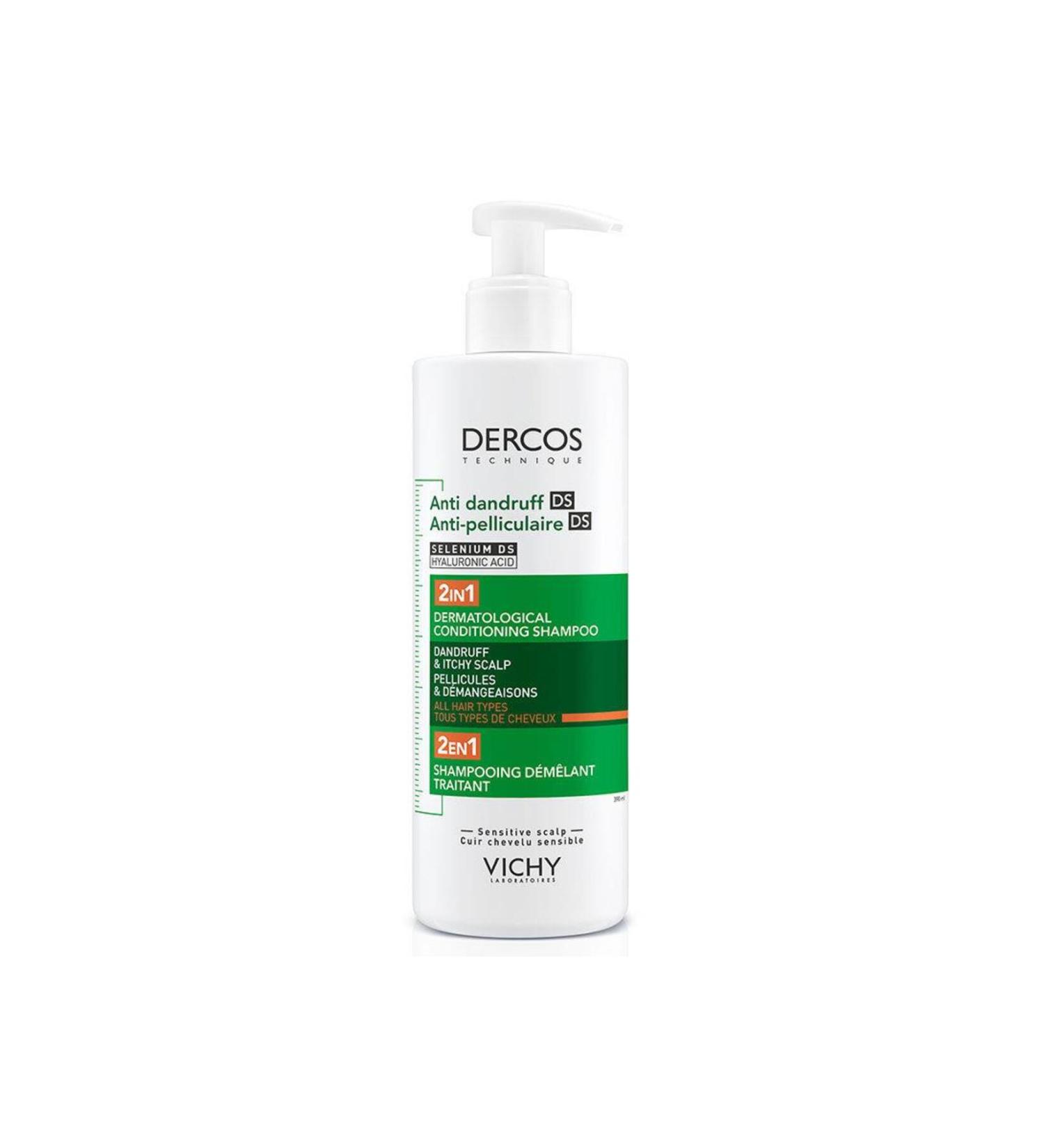 Vichy Dercos 2 in 1 Anti-Dandruff and Moisturizing Shampoo 390 ml