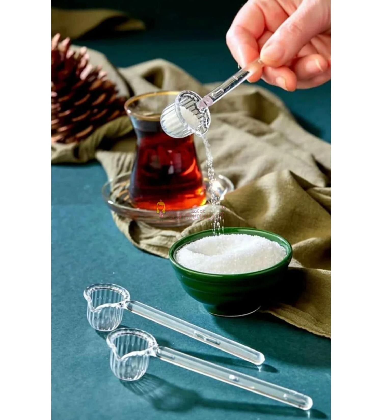 SONREYON 12 PIECES CRYSTAL PATTERNED ORIGAMI SPICE SPOON