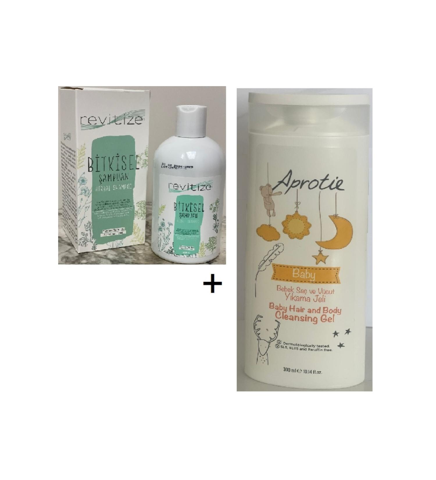 Tiens Gta Revitize Herbal Shampoo and Aprotie Baby Hair and Body Wash Gel - Buy Online on GoSupps.com